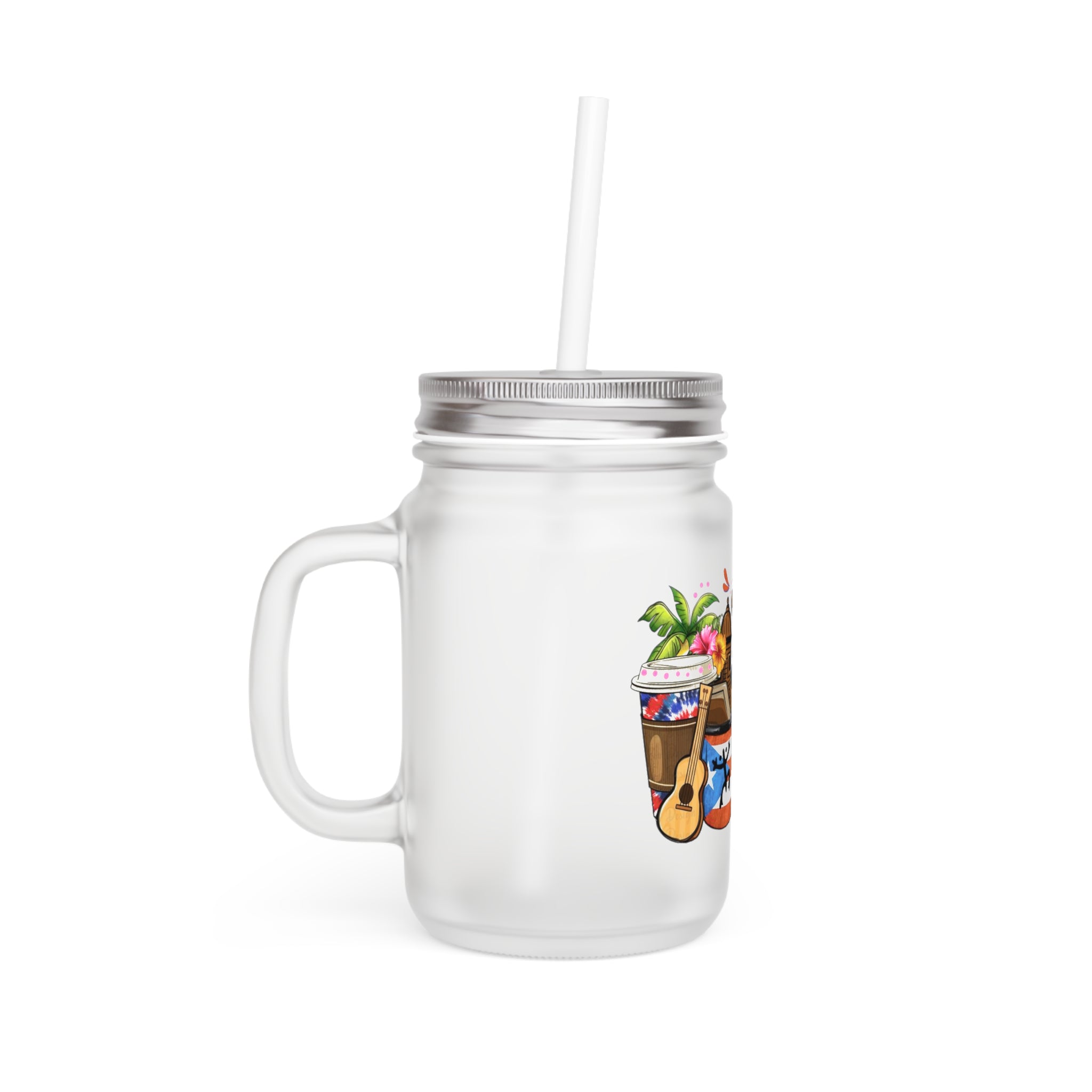 Puerto Rico Traditions Coquito Holiday Tropical Mason Jar - Metamorphosis Creations