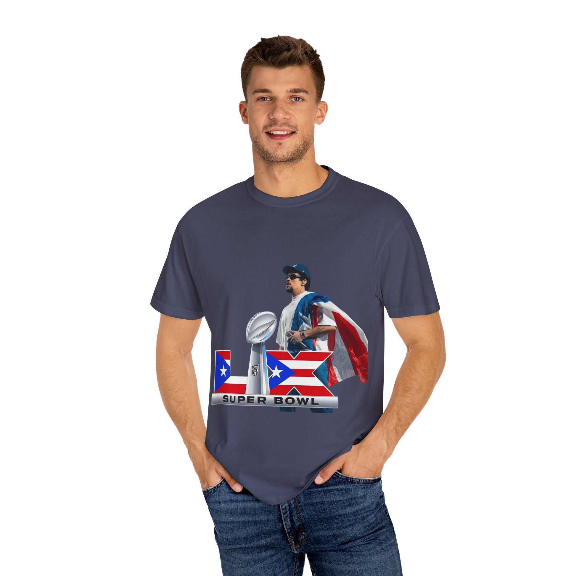 Puerto Rico Unisex Garment - Dyed T-Shirt, Football Fan Tee, Game Day Apparel, Sports Merchandise, Gifts for Men and Women - Metamorphosis Creations