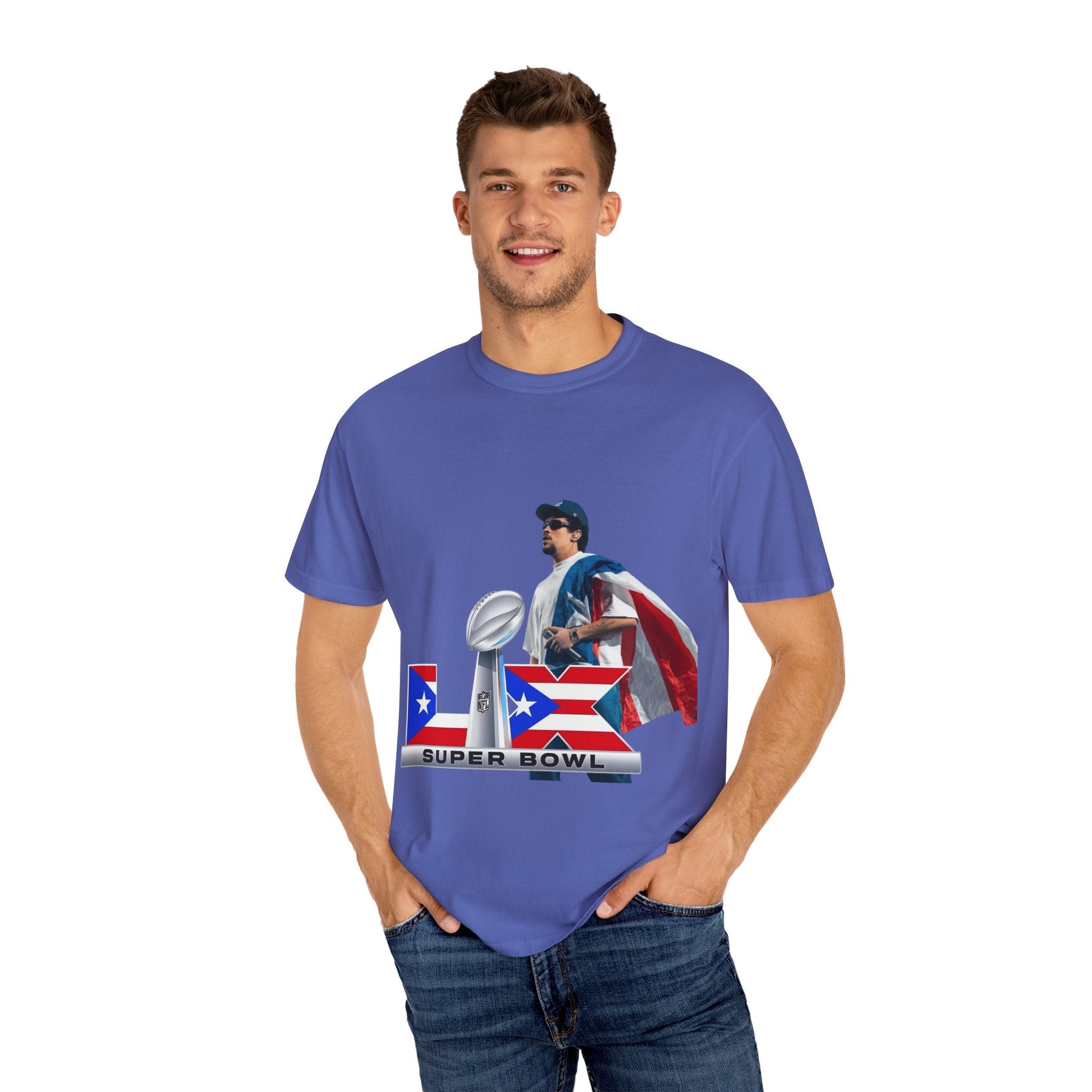 Puerto Rico Unisex Garment - Dyed T-Shirt, Football Fan Tee, Game Day Apparel, Sports Merchandise, Gifts for Men and Women - Metamorphosis Creations
