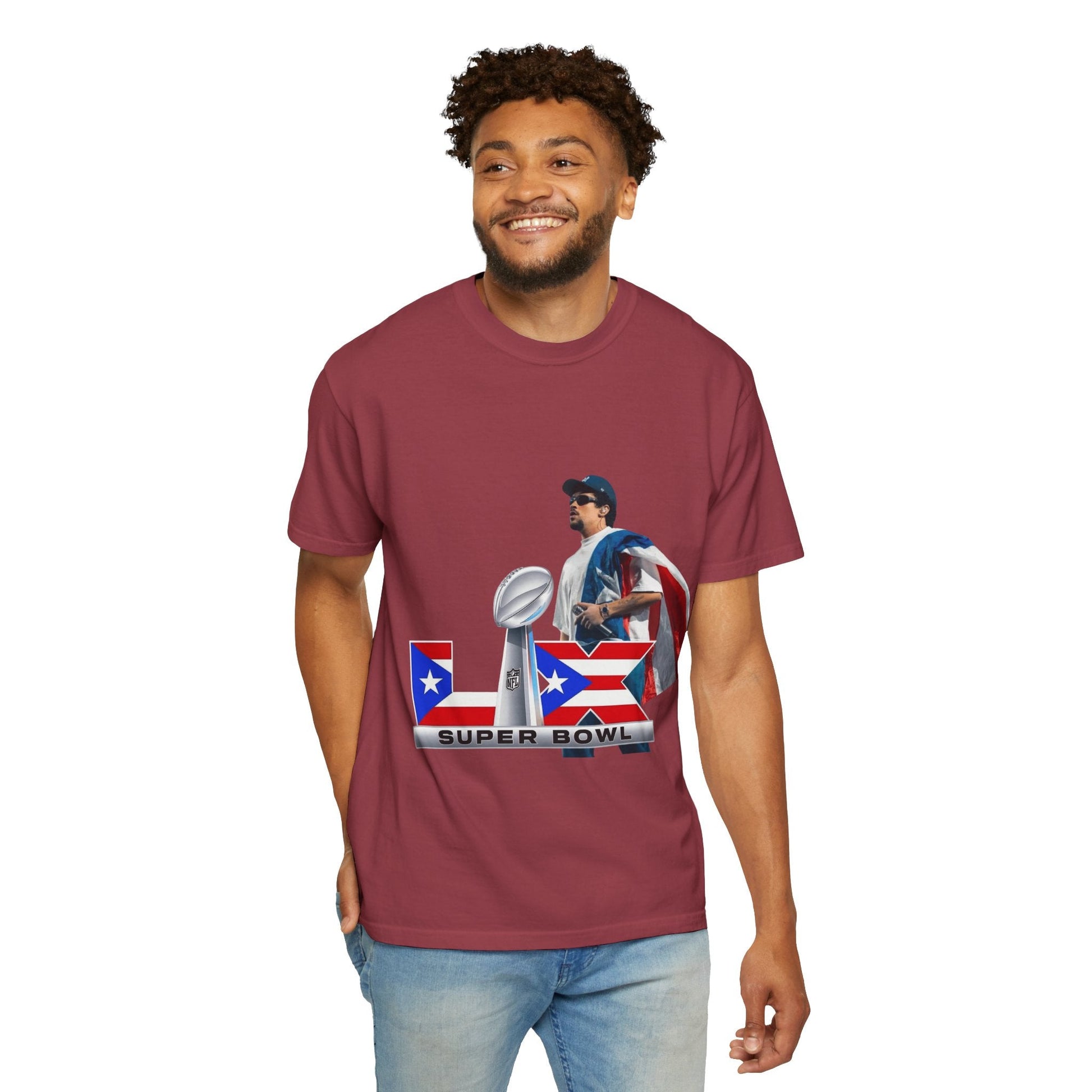 Puerto Rico Unisex Garment - Dyed T-Shirt, Football Fan Tee, Game Day Apparel, Sports Merchandise, Gifts for Men and Women - Metamorphosis Creations