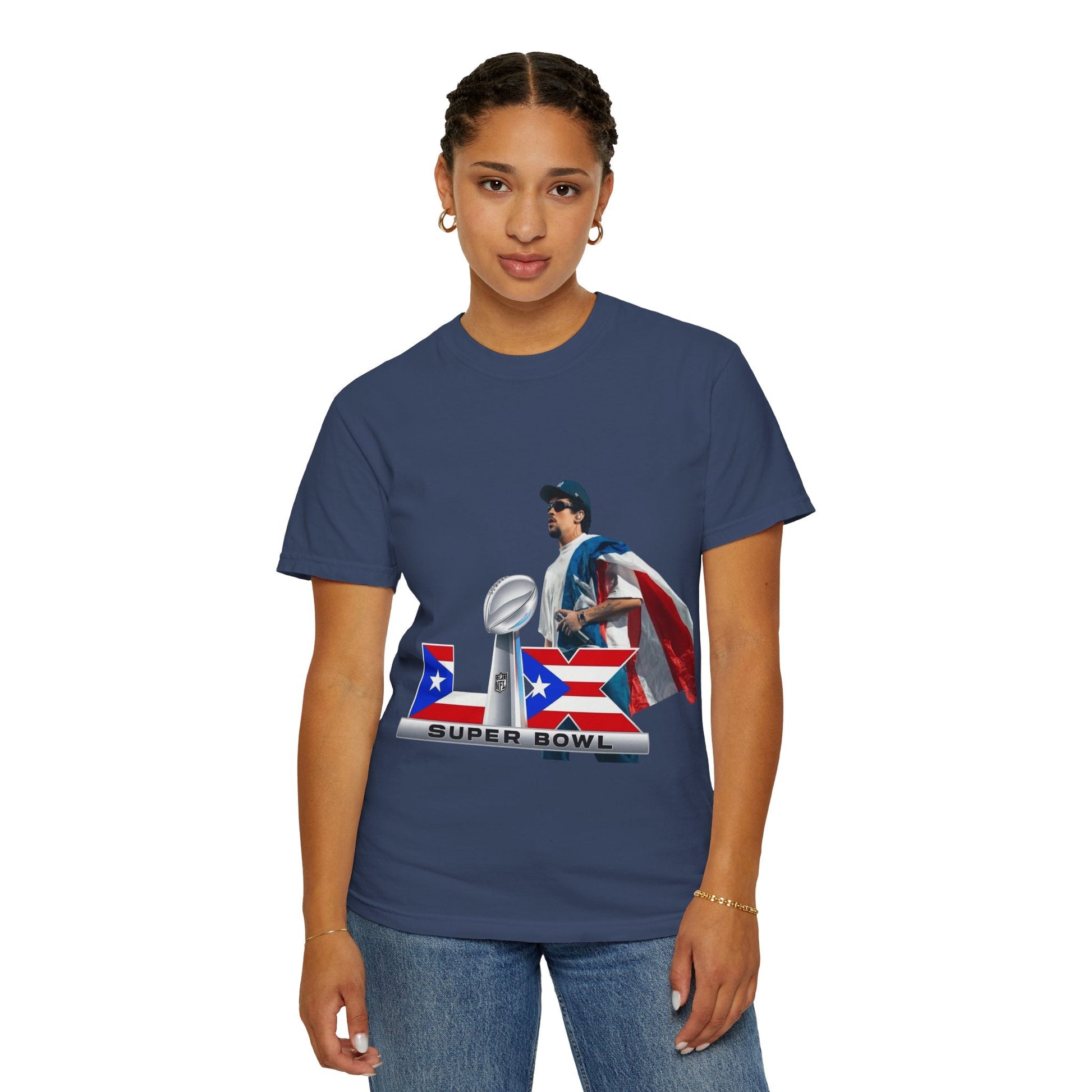Puerto Rico Unisex Garment - Dyed T-Shirt, Football Fan Tee, Game Day Apparel, Sports Merchandise, Gifts for Men and Women - Metamorphosis Creations