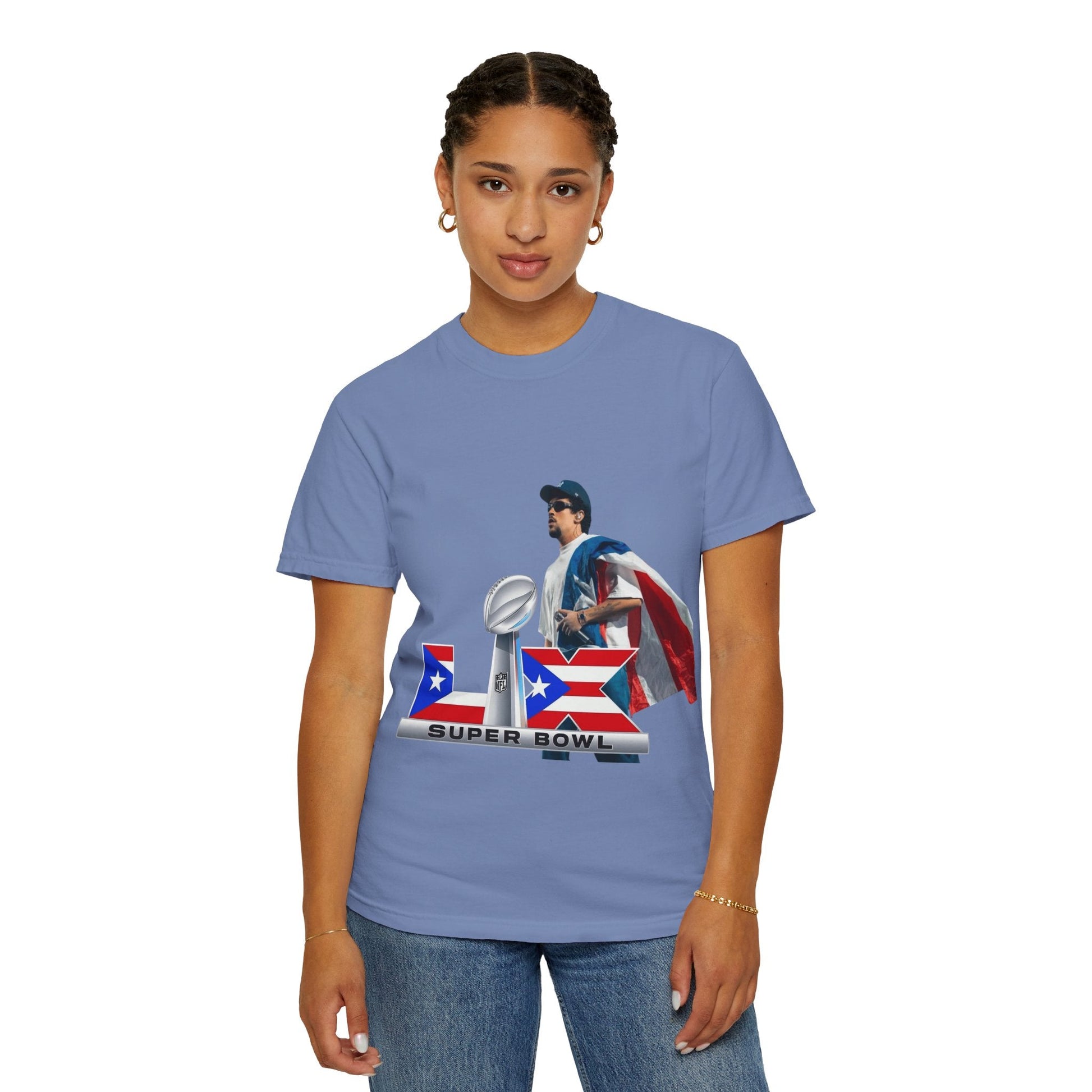 Puerto Rico Unisex Garment - Dyed T-Shirt, Football Fan Tee, Game Day Apparel, Sports Merchandise, Gifts for Men and Women - Metamorphosis Creations