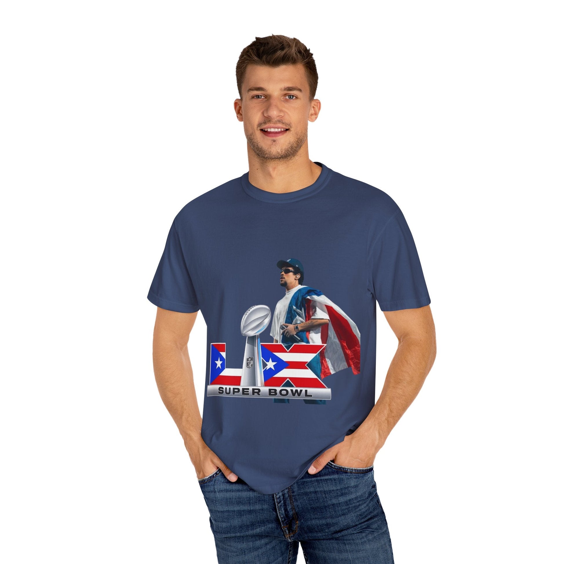 Puerto Rico Unisex Garment - Dyed T-Shirt, Football Fan Tee, Game Day Apparel, Sports Merchandise, Gifts for Men and Women - Metamorphosis Creations