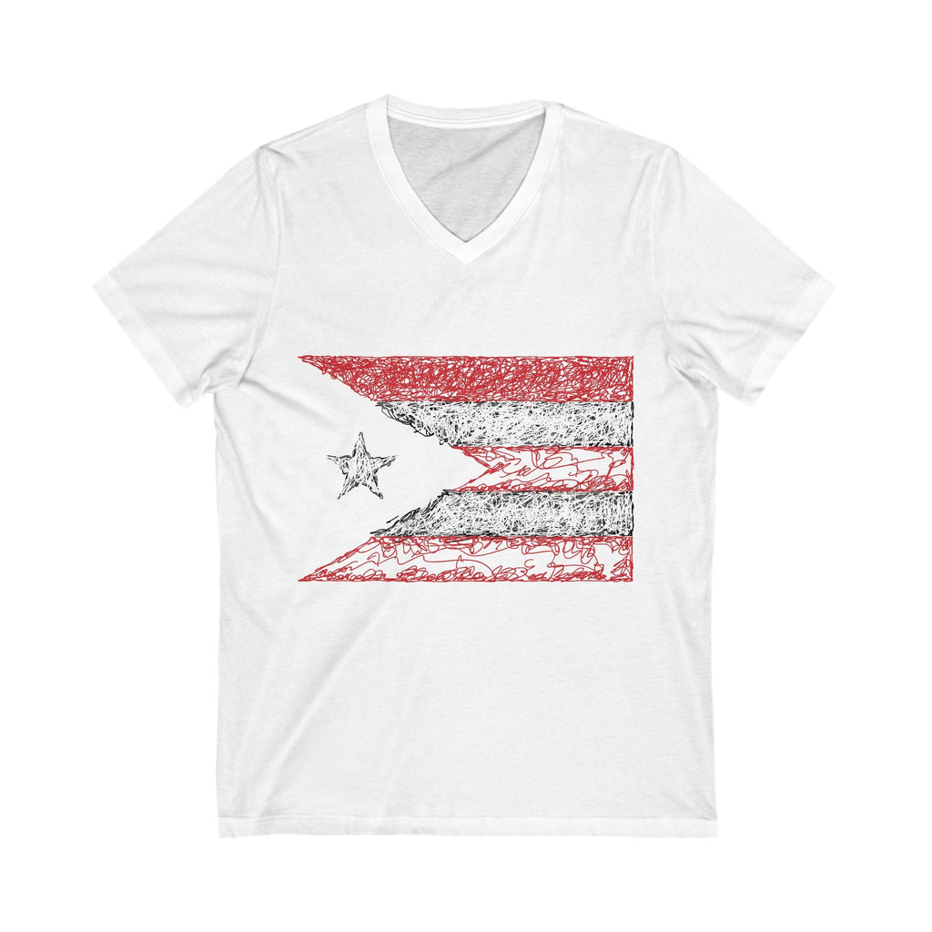 PUERTO RICO Unisex Jersey Short Sleeve V - Neck Tee - Metamorphosis Creations