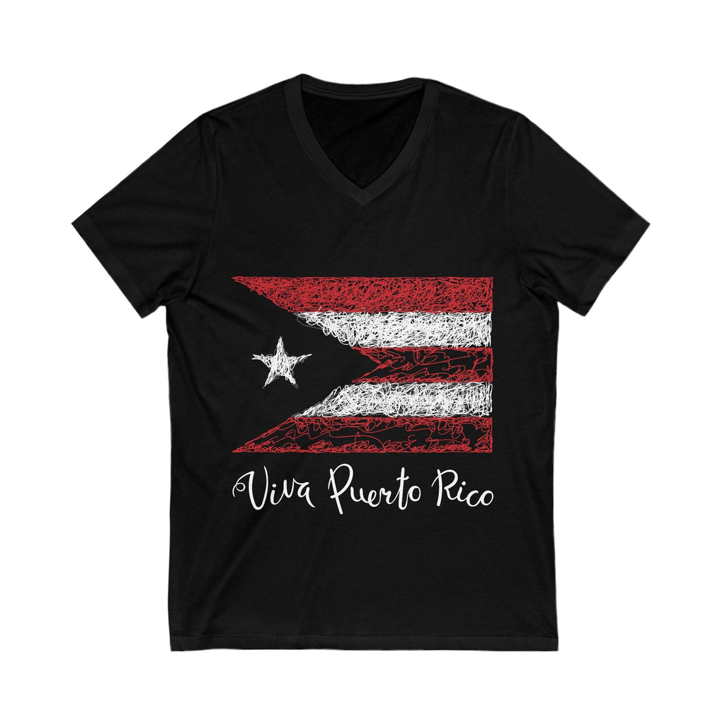 PUERTO RICO Unisex Jersey Short Sleeve V - Neck Tee - Metamorphosis Creations