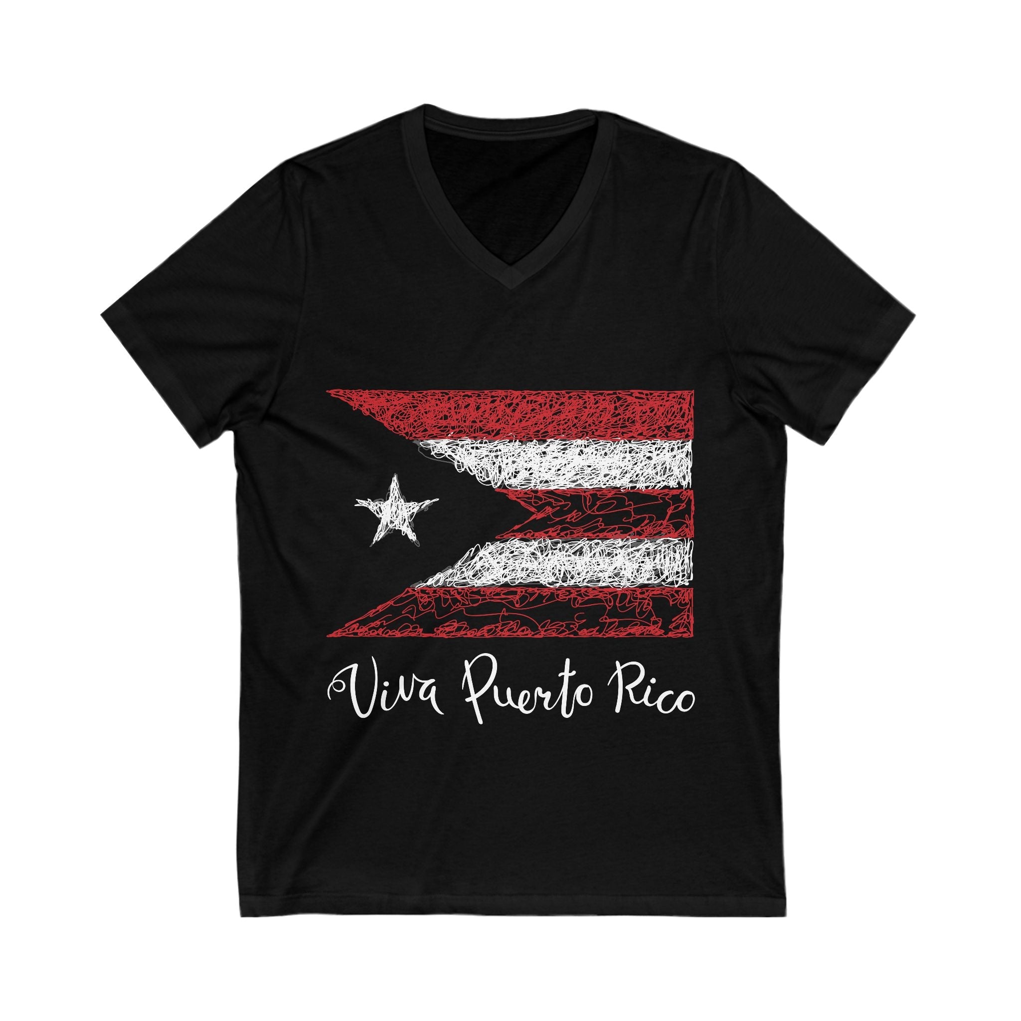 PUERTO RICO Unisex Jersey Short Sleeve V - Neck Tee - Metamorphosis Creations