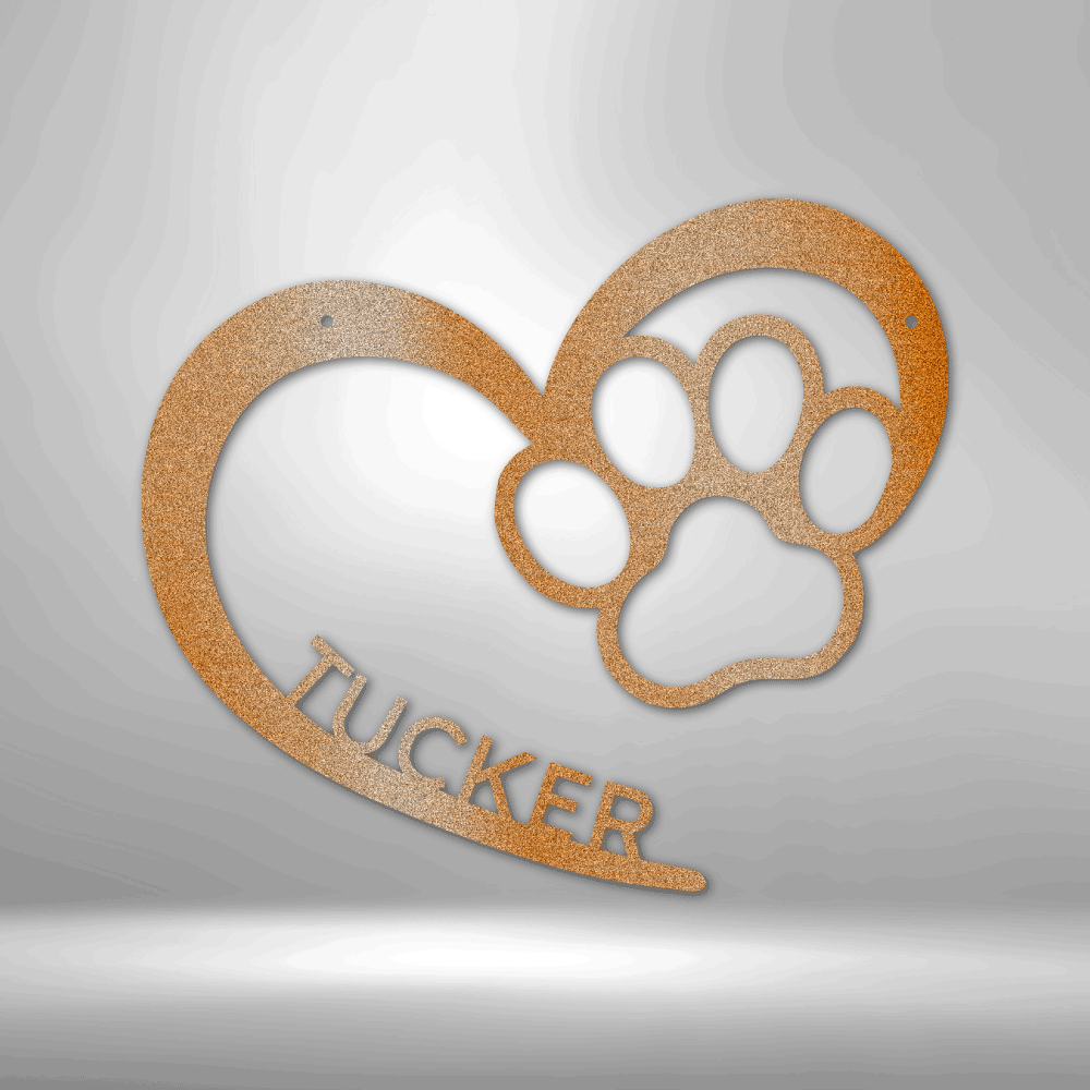 Puppy Love Monogram - Steel Sign - Metamorphosis Creations
