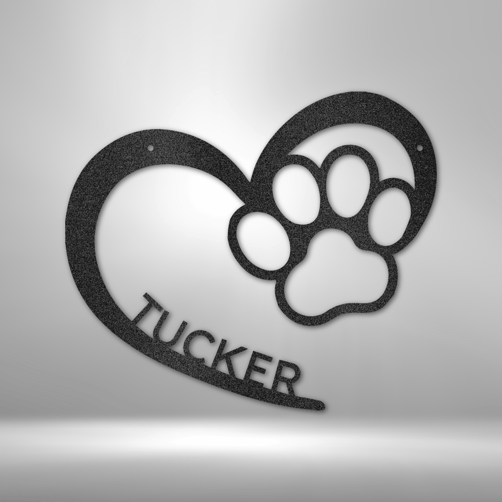 Puppy Love Monogram - Steel Sign - Metamorphosis Creations