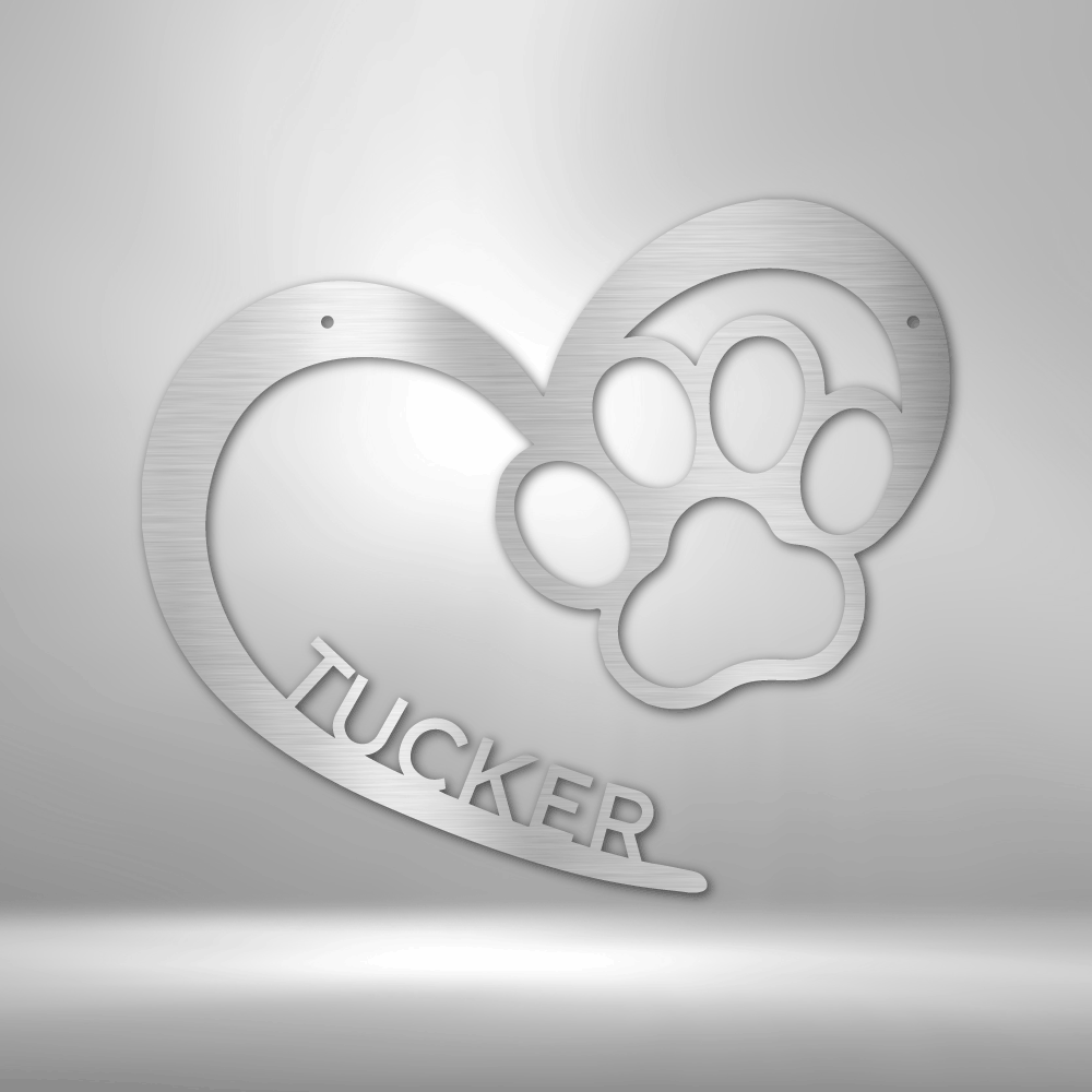 Puppy Love Monogram - Steel Sign - Metamorphosis Creations