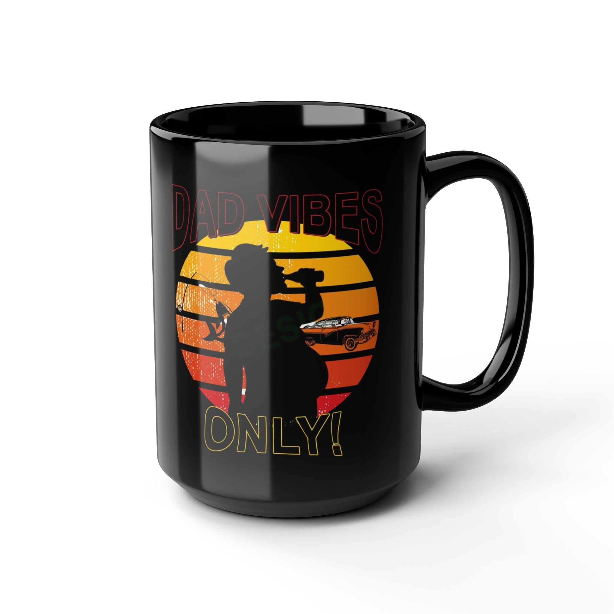 Retro Dad Vibes Only Mug Fun Gift for Dads Cool Coffee Mug Perfect for Father's Day - Metamorphosis Creations