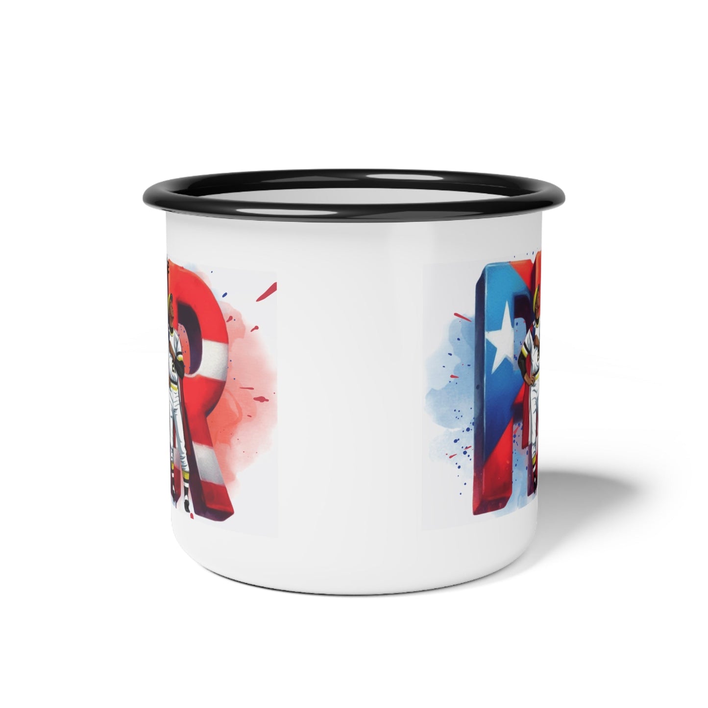 Roberto Clemente Herencia de Puerto Rico Enamel Camp Cup | Baseball Fan Gift, Outdoor Mug, Collectible Cup, Sports Enthusiast, Celebration Drinkware - Metamorphosis Creations