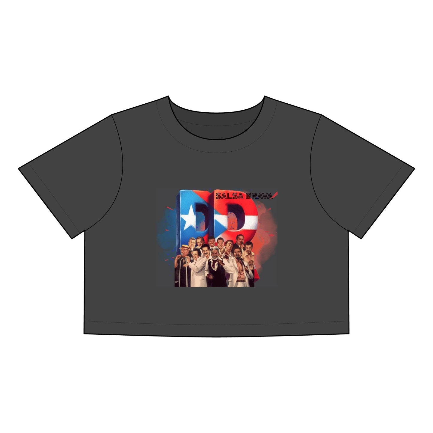 Salsa Brava PR Pride Crop Tee, Women's Faded Crop Top, Casual Summer Tee, Festival Wear, Gift for Texas Lovers - Metamorphosis Creations