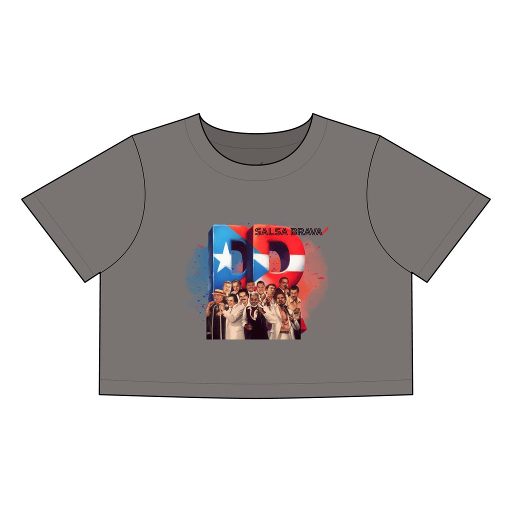 Salsa Brava PR Pride Crop Tee, Women's Faded Crop Top, Casual Summer Tee, Festival Wear, Gift for Texas Lovers - Metamorphosis Creations