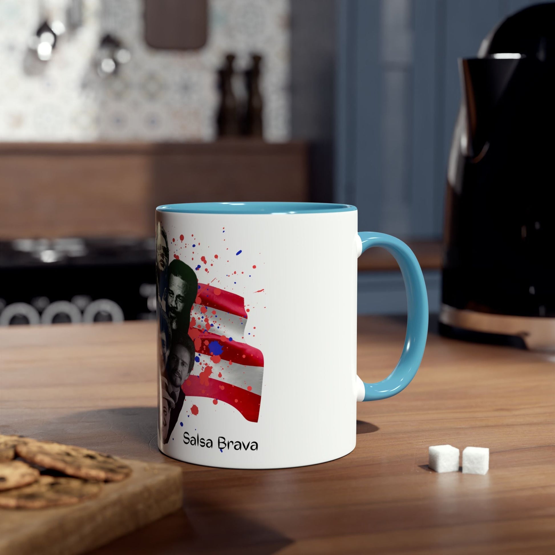 Salsa Inspired Two - Tone Coffee Mug, 11oz, Cuban Culture Mug, Gift for Music Lovers, Colorful Cafe Mug, Party Drinkware - Metamorphosis Creations