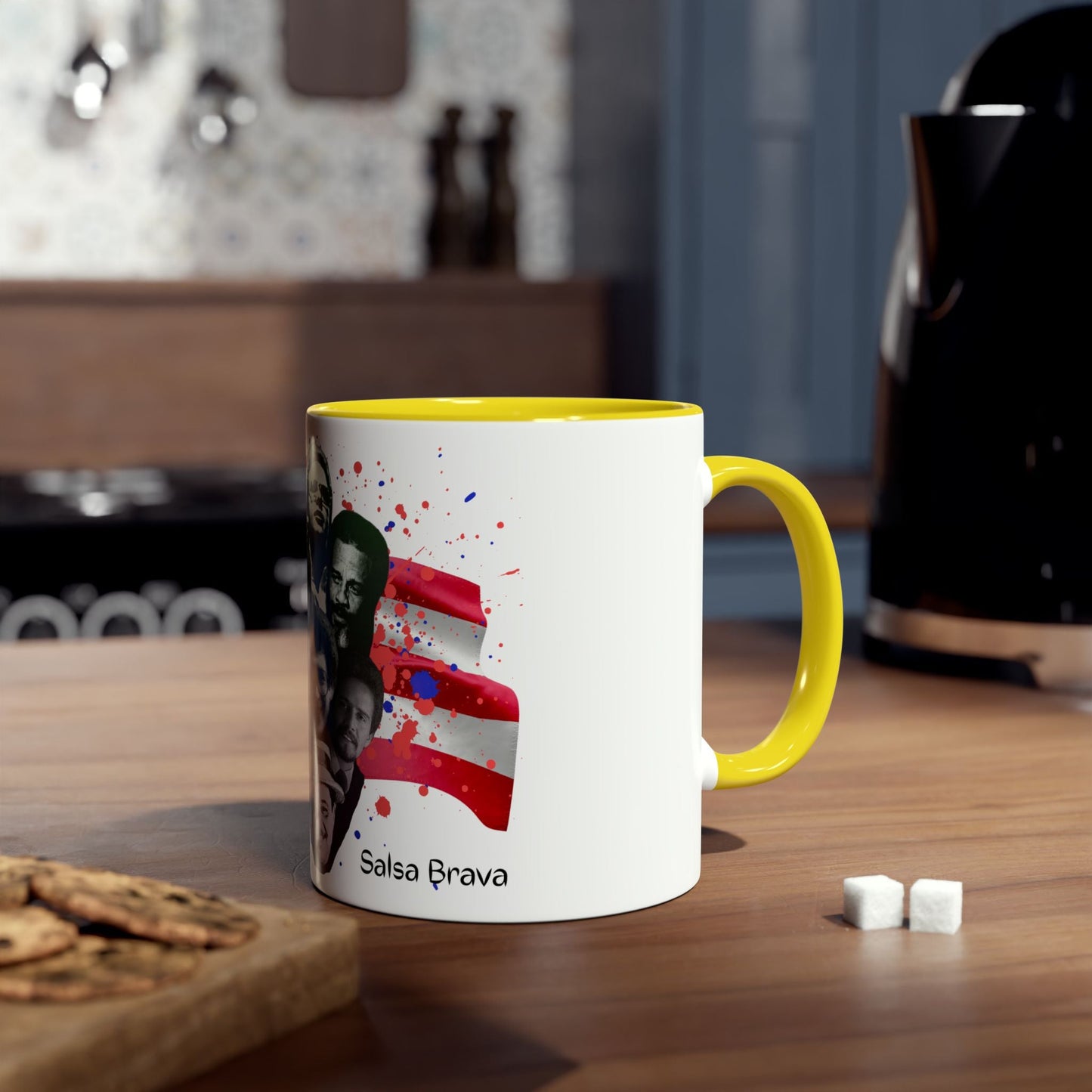Salsa Inspired Two - Tone Coffee Mug, 11oz, Cuban Culture Mug, Gift for Music Lovers, Colorful Cafe Mug, Party Drinkware - Metamorphosis Creations
