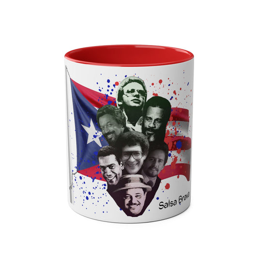 Salsa Inspired Two - Tone Coffee Mug, 11oz, Cuban Culture Mug, Gift for Music Lovers, Colorful Cafe Mug, Party Drinkware - Metamorphosis Creations