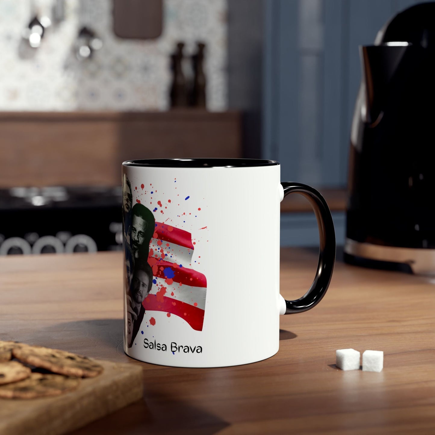 Salsa Inspired Two - Tone Coffee Mug, 11oz, Cuban Culture Mug, Gift for Music Lovers, Colorful Cafe Mug, Party Drinkware - Metamorphosis Creations