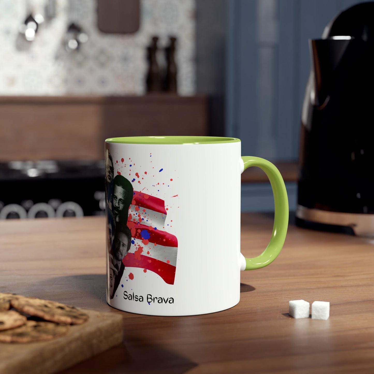 Salsa Inspired Two - Tone Coffee Mug, 11oz, Cuban Culture Mug, Gift for Music Lovers, Colorful Cafe Mug, Party Drinkware - Metamorphosis Creations