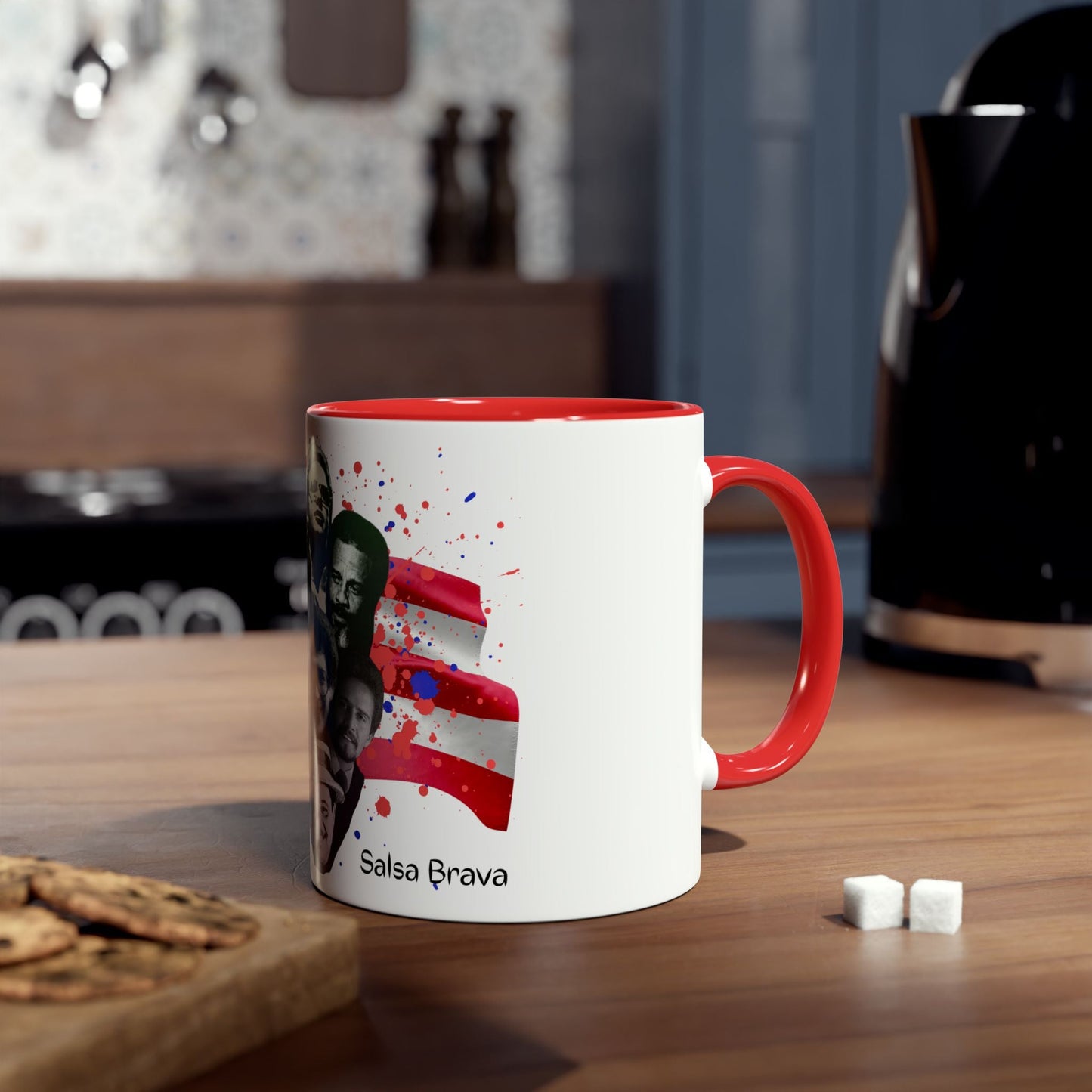 Salsa Inspired Two - Tone Coffee Mug, 11oz, Cuban Culture Mug, Gift for Music Lovers, Colorful Cafe Mug, Party Drinkware - Metamorphosis Creations