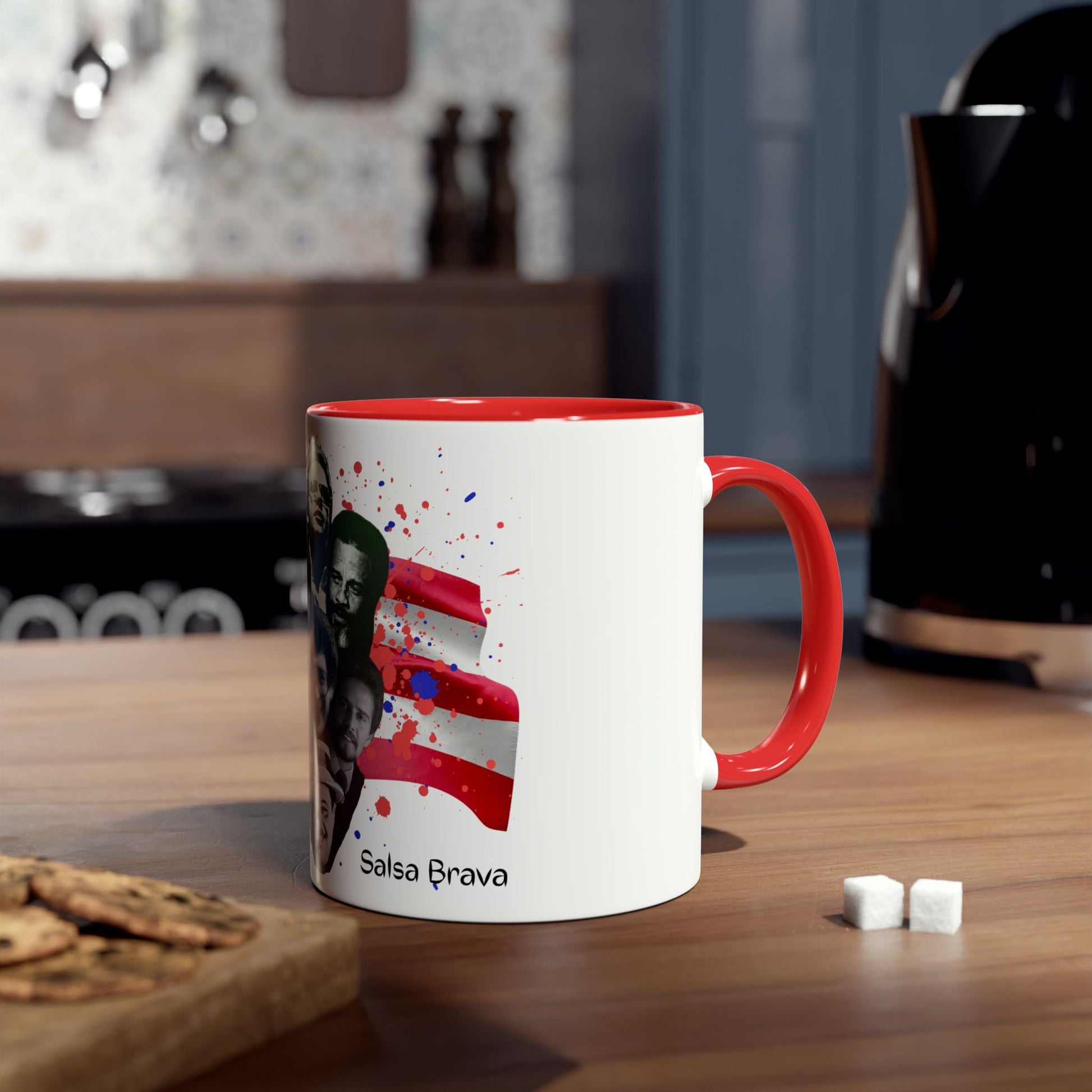Salsa Inspired Two - Tone Coffee Mug, 11oz, Cuban Culture Mug, Gift for Music Lovers, Colorful Cafe Mug, Party Drinkware - Metamorphosis Creations