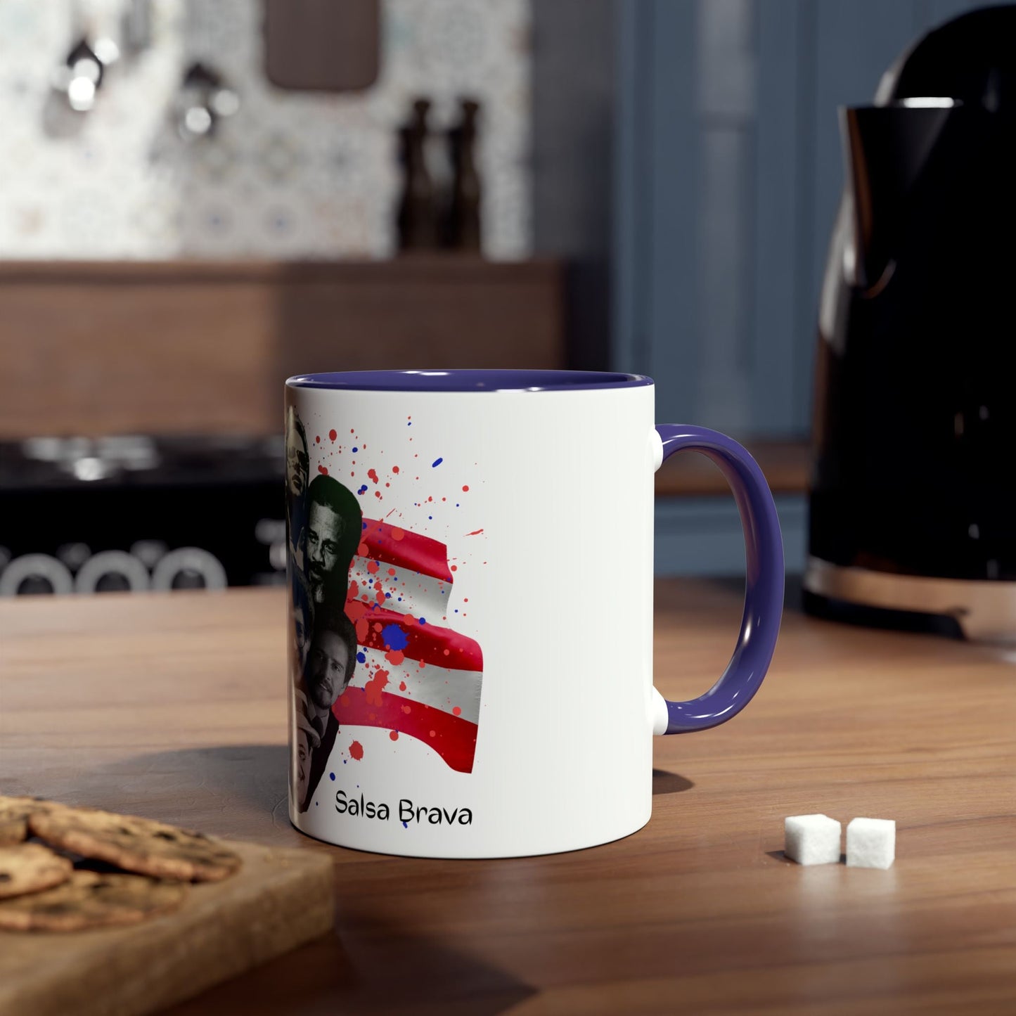 Salsa Inspired Two - Tone Coffee Mug, 11oz, Cuban Culture Mug, Gift for Music Lovers, Colorful Cafe Mug, Party Drinkware - Metamorphosis Creations