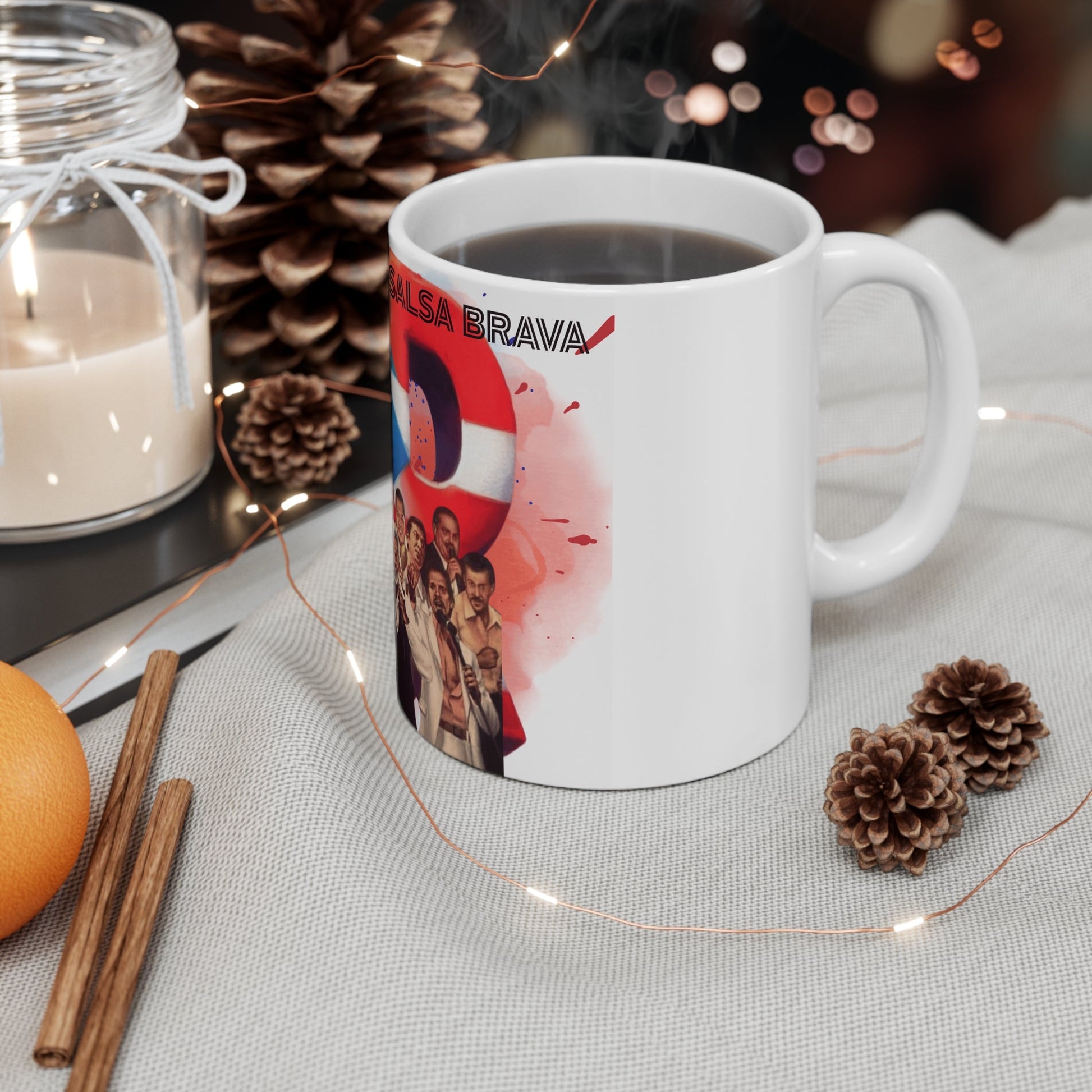 Salsa Music Celebration Mug, 11oz Coffee Cup, Cuban Inspired Gift, Dance Lover's Drinkware, Party Favor, Unique Artwork Mug - Metamorphosis Creations