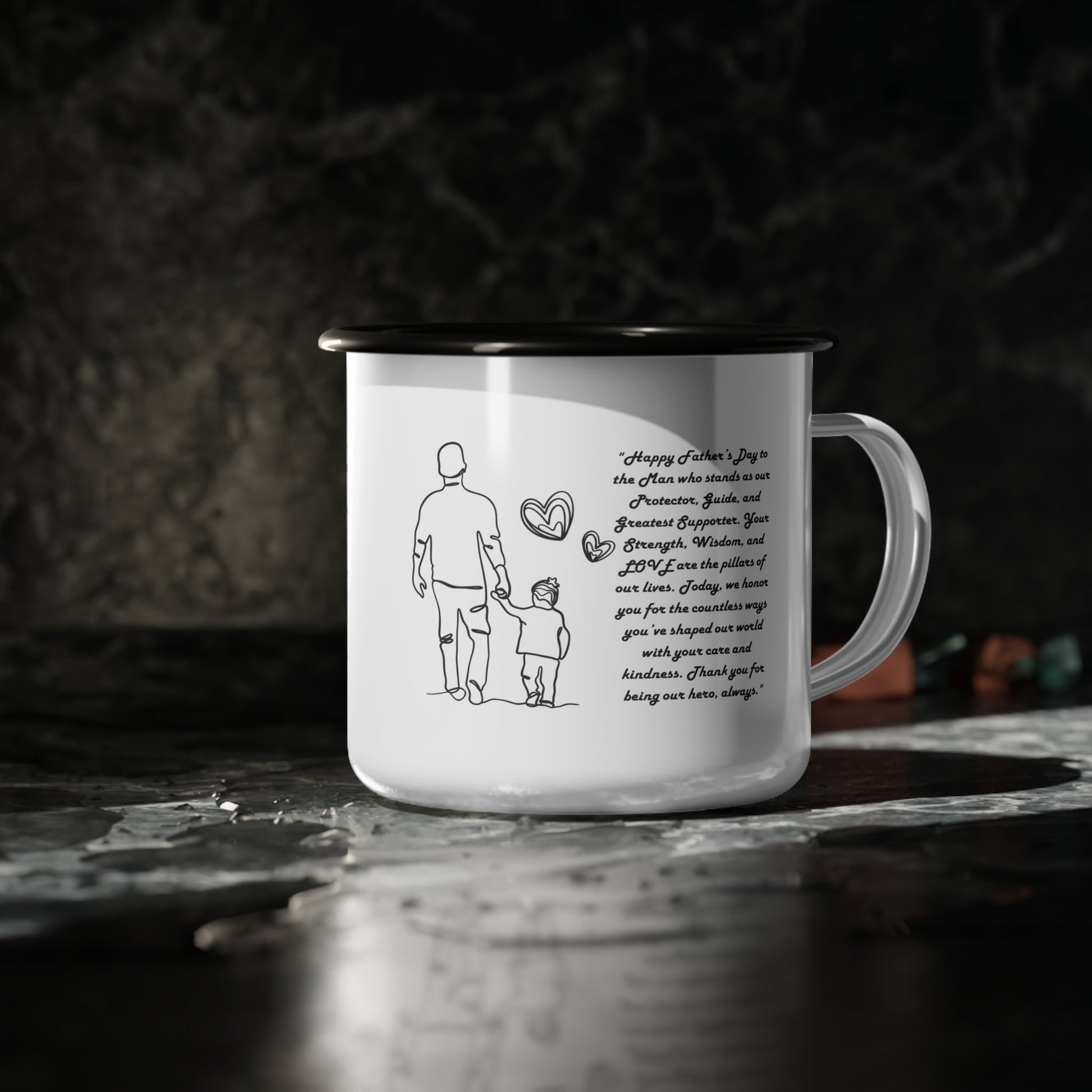 Sentimental Father's Gift Coffee Mug for Dad Personalized Dad Mug Enamel Camp Cup - Metamorphosis Creations