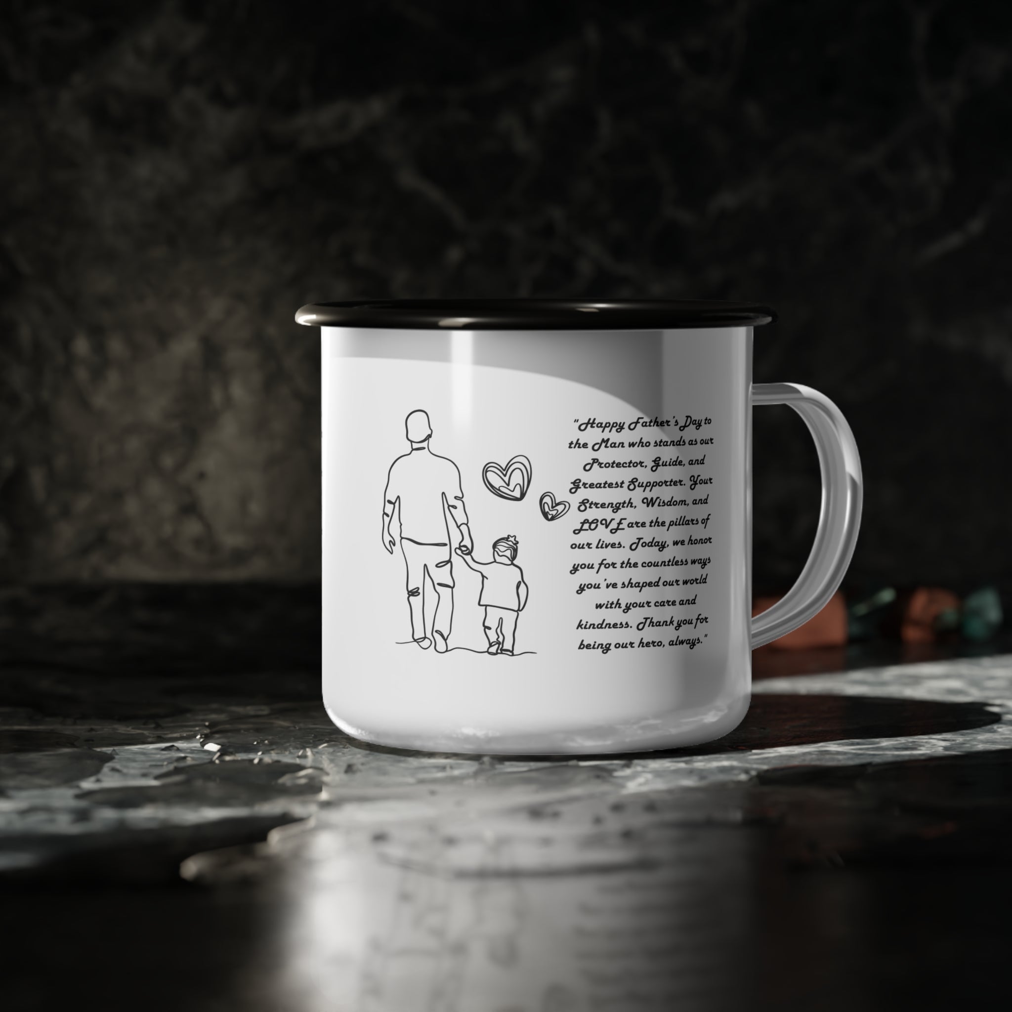 Sentimental Father's Gift Coffee Mug for Dad Personalized Dad Mug Enamel Camp Cup - Metamorphosis Creations