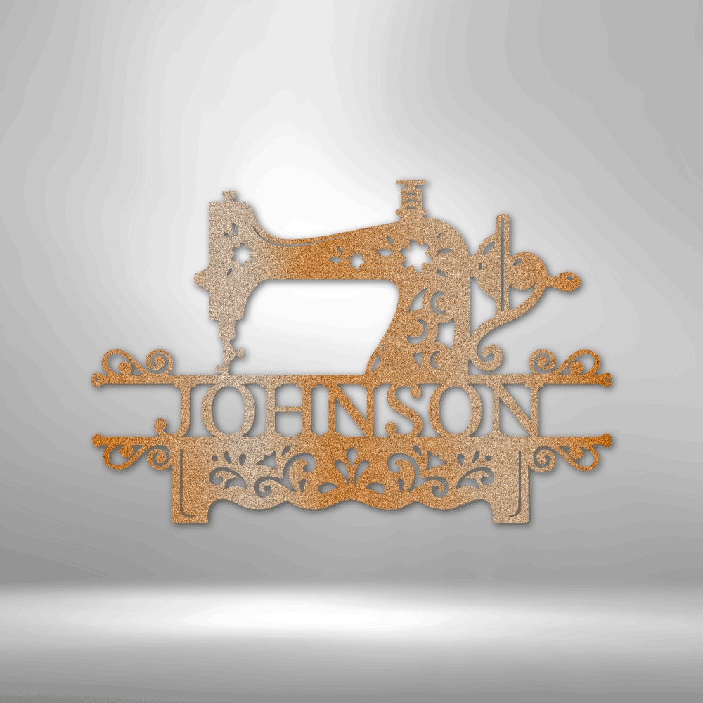 Sewing Monogram - Steel Sign - Metamorphosis Creations