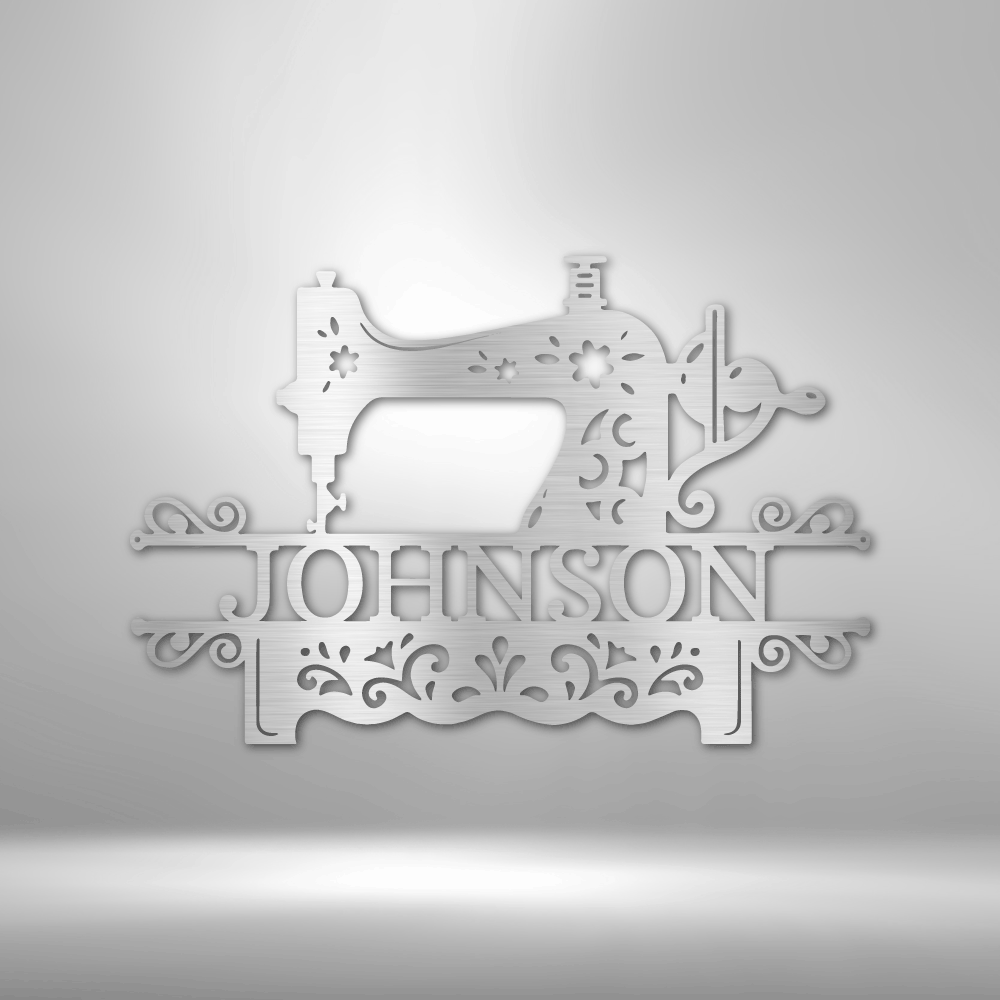 Sewing Monogram - Steel Sign - Metamorphosis Creations