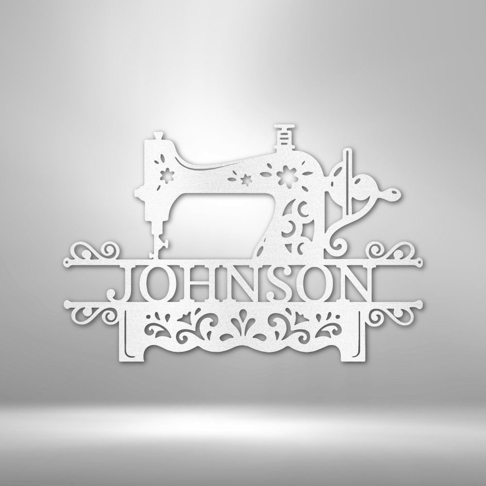 Sewing Monogram - Steel Sign - Metamorphosis Creations