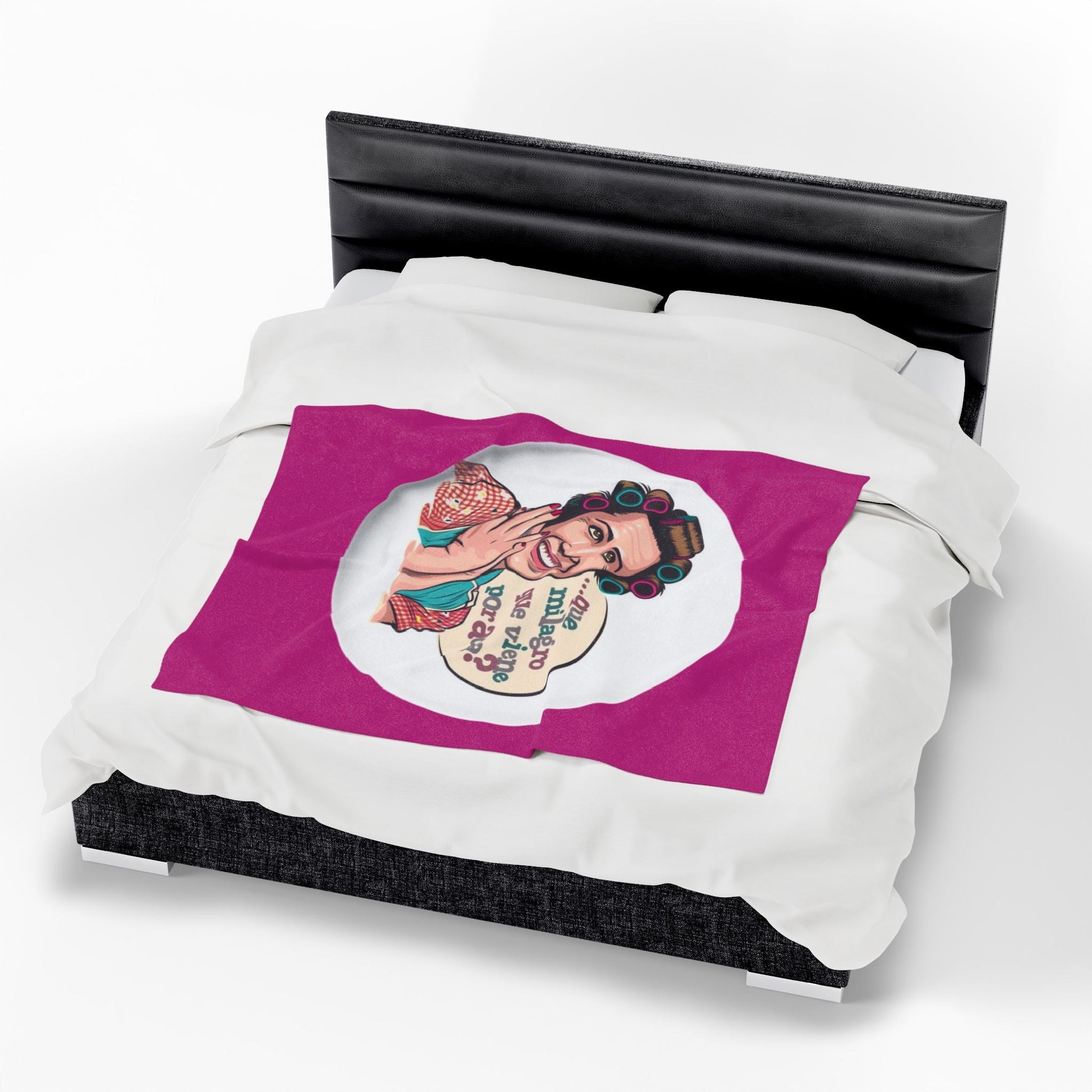 Si vas a descansar ¡hazlo con actitud! Charming Velveteen Plush Blanket with Whimsical Quote, Cozy Throw Blanket, Gift for Her,Fun Home Accessory, Great [...] - Metamorphosis Creations