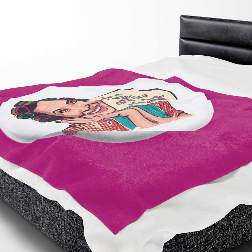 Si vas a descansar ¡hazlo con actitud! Charming Velveteen Plush Blanket with Whimsical Quote, Cozy Throw Blanket, Gift for Her,Fun Home Accessory, Great [...] - Metamorphosis Creations