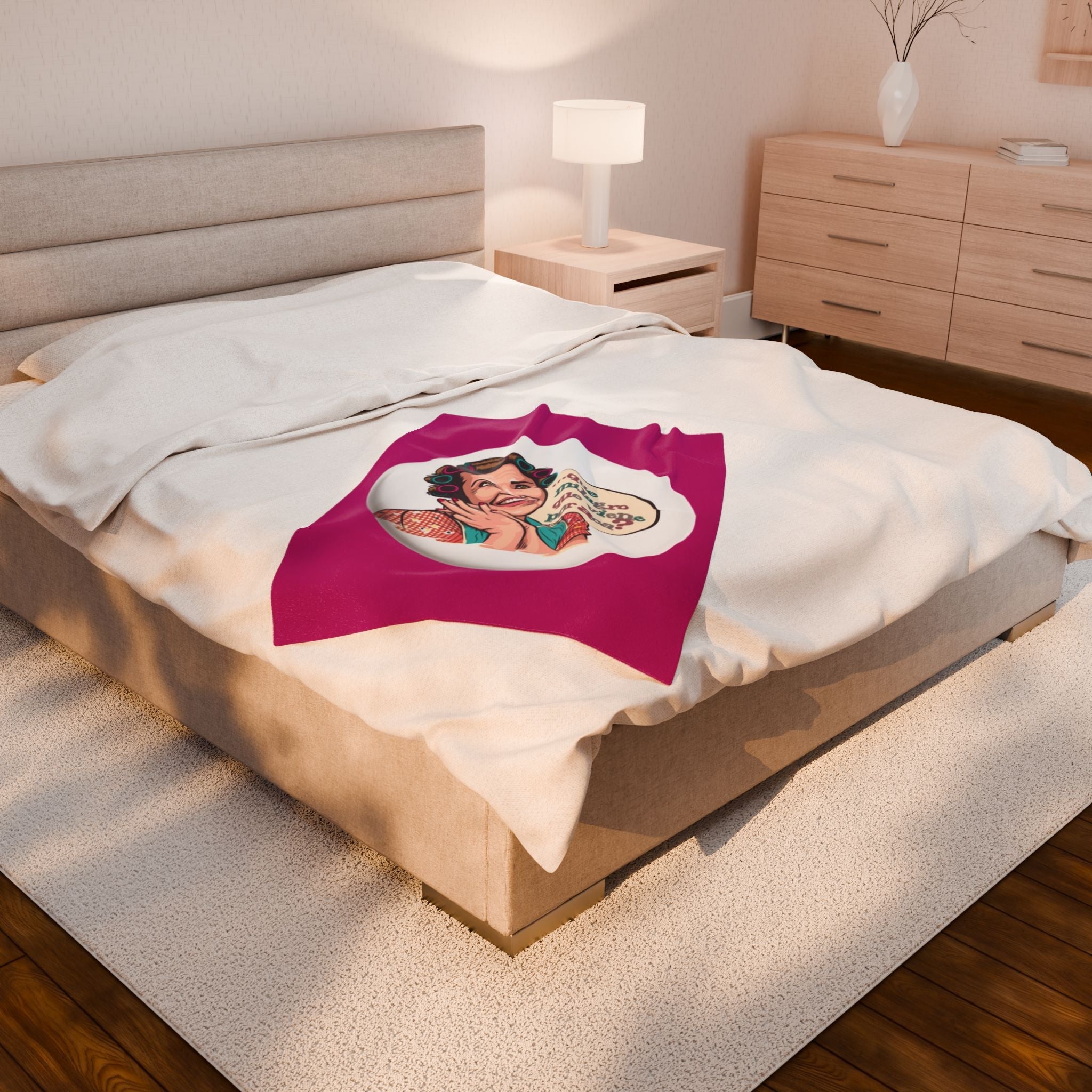 Si vas a descansar ¡hazlo con actitud! Charming Velveteen Plush Blanket with Whimsical Quote, Cozy Throw Blanket, Gift for Her,Fun Home Accessory, Great [...] - Metamorphosis Creations