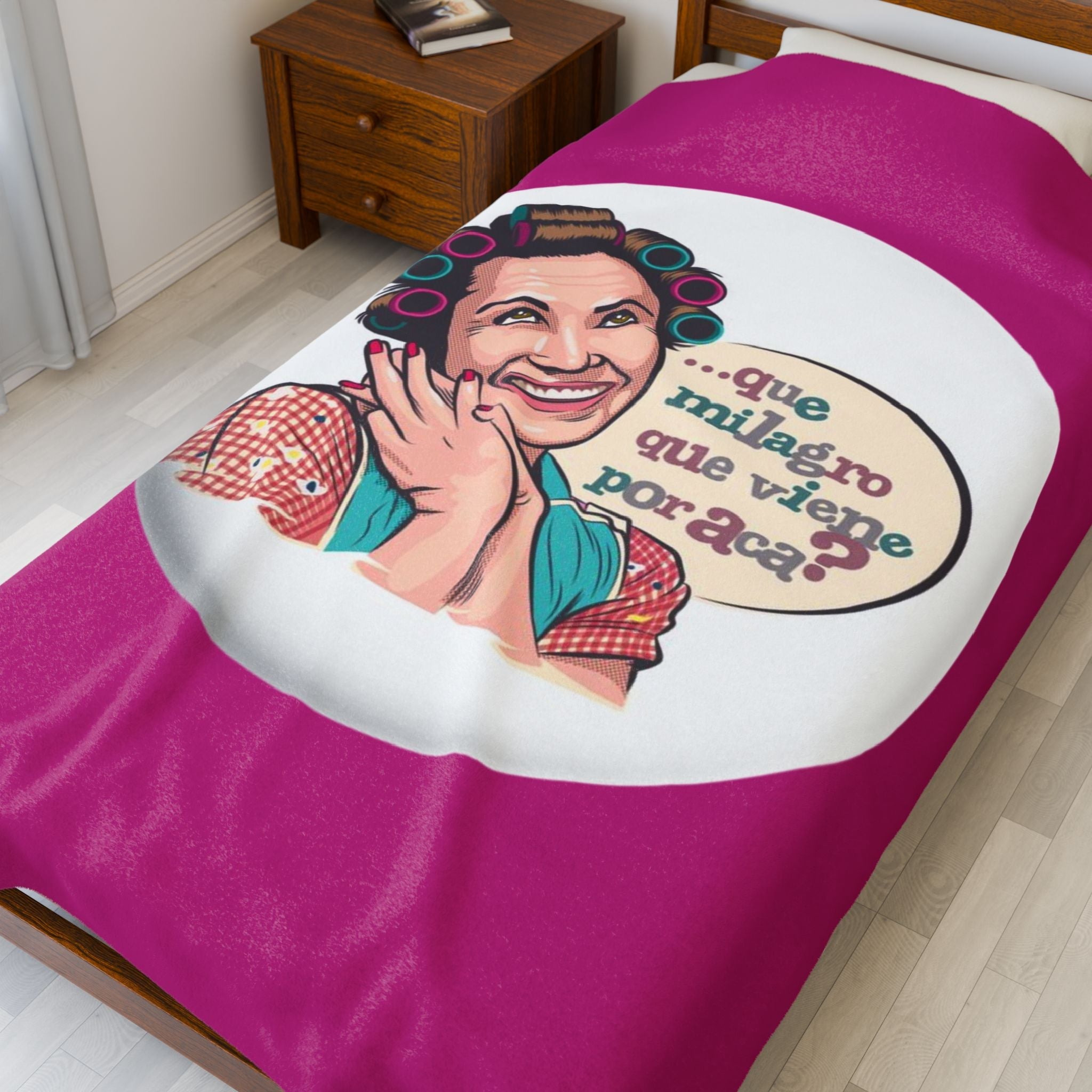 Si vas a descansar ¡hazlo con actitud! Charming Velveteen Plush Blanket with Whimsical Quote, Cozy Throw Blanket, Gift for Her,Fun Home Accessory, Great [...] - Metamorphosis Creations