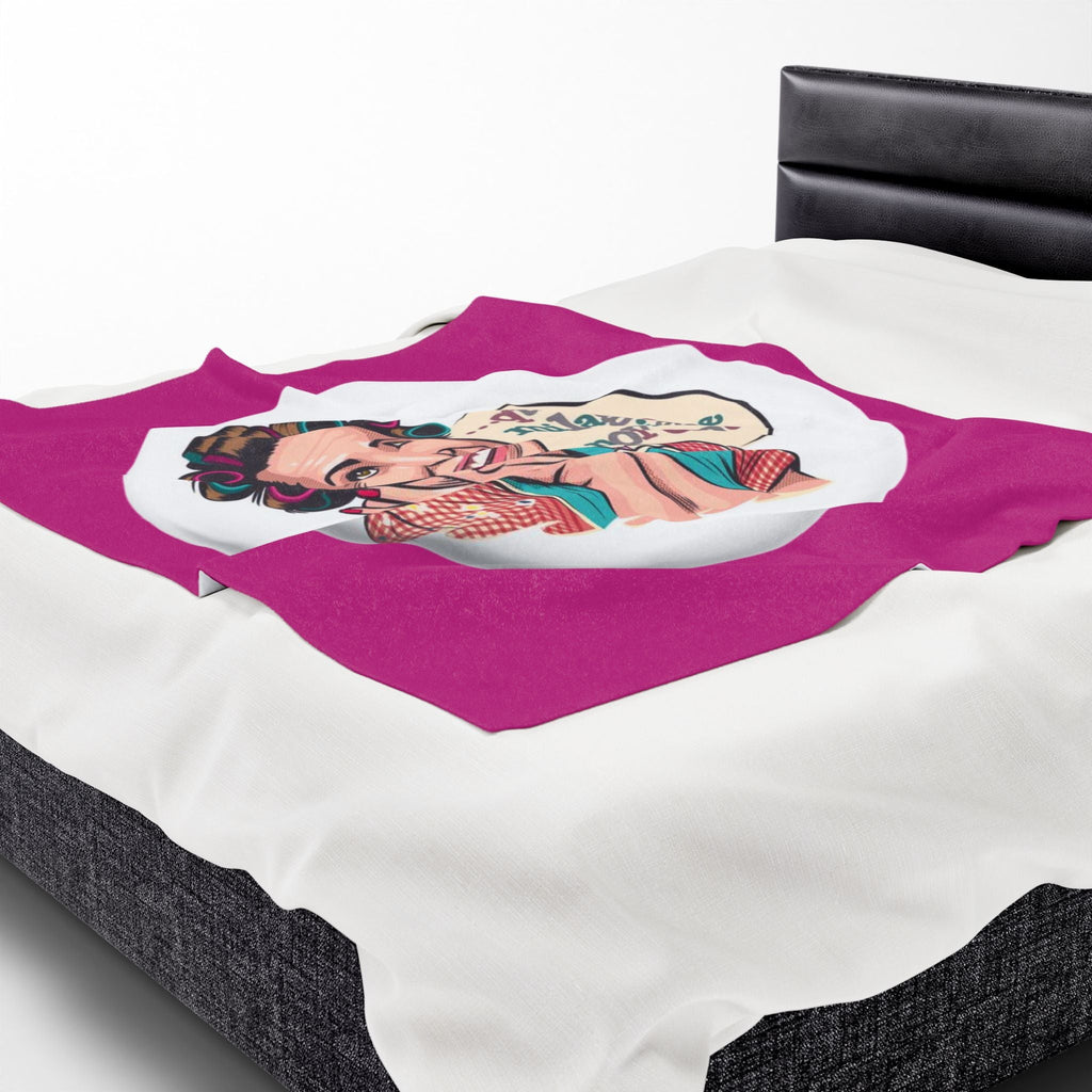 Si vas a descansar ¡hazlo con actitud! Charming Velveteen Plush Blanket with Whimsical Quote, Cozy Throw Blanket, Gift for Her,Fun Home Accessory, Great [...] - Metamorphosis Creations