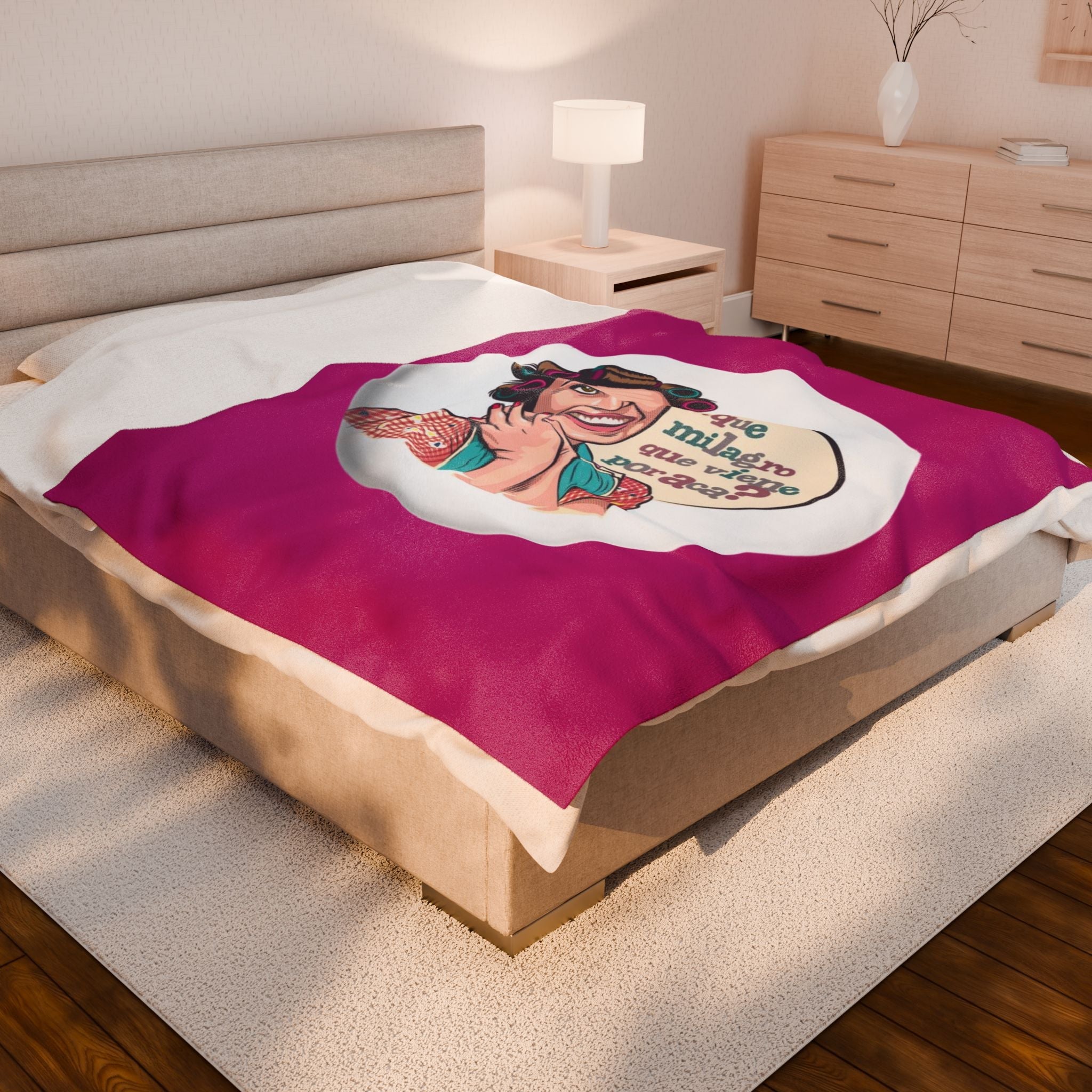 Si vas a descansar ¡hazlo con actitud! Charming Velveteen Plush Blanket with Whimsical Quote, Cozy Throw Blanket, Gift for Her,Fun Home Accessory, Great [...] - Metamorphosis Creations