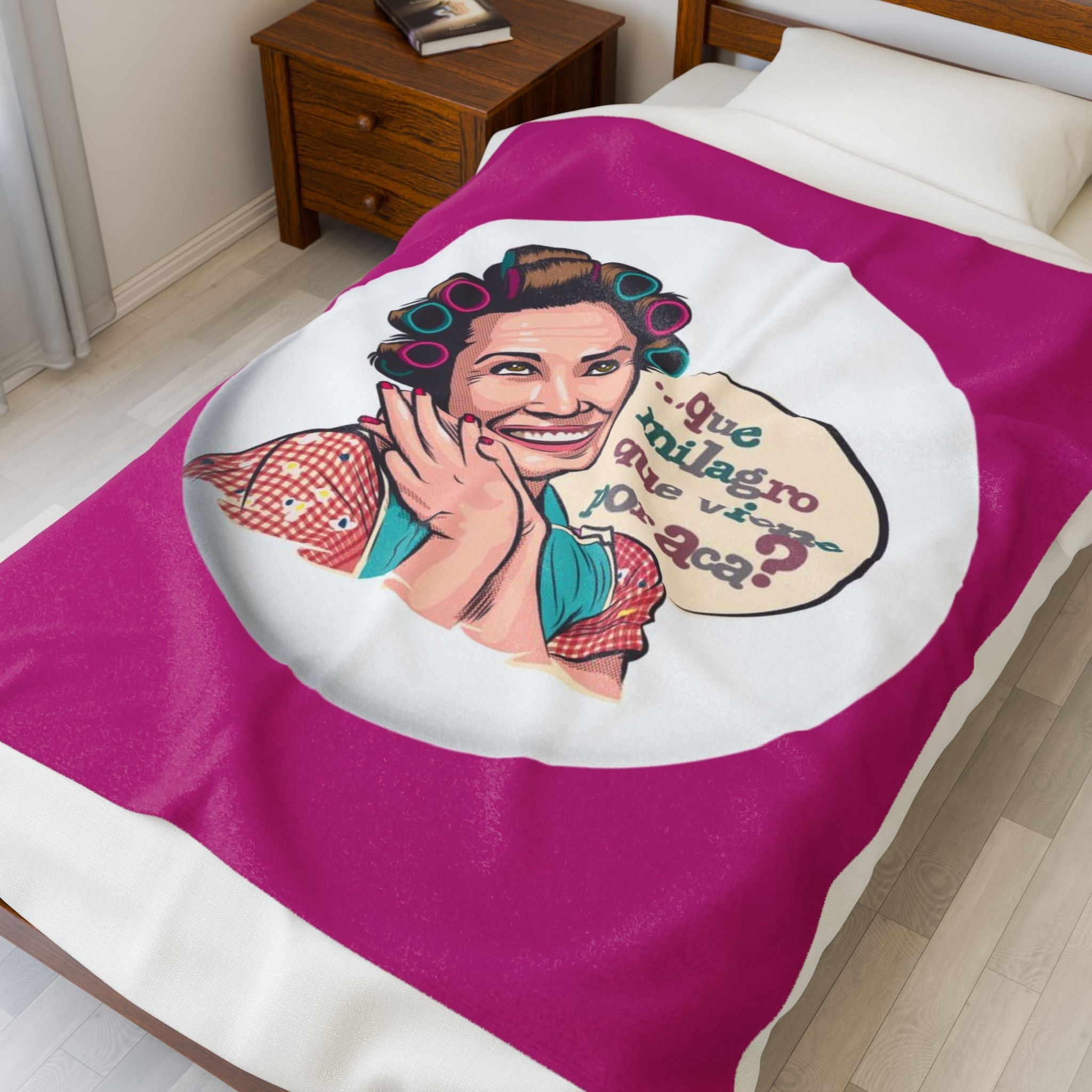 Si vas a descansar ¡hazlo con actitud! Charming Velveteen Plush Blanket with Whimsical Quote, Cozy Throw Blanket, Gift for Her,Fun Home Accessory, Great [...] - Metamorphosis Creations