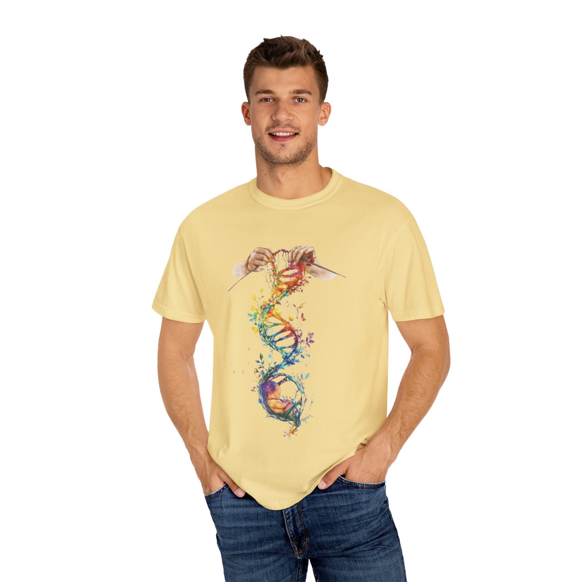 👚 Soft. Stylish. Mom - approved. Order now and gift her something she'll actually wear! Colorful DNA Art Unisex T-shirt, Science Tee, Creative Garment, Gift for Scientists, - Metamorphosis Creations