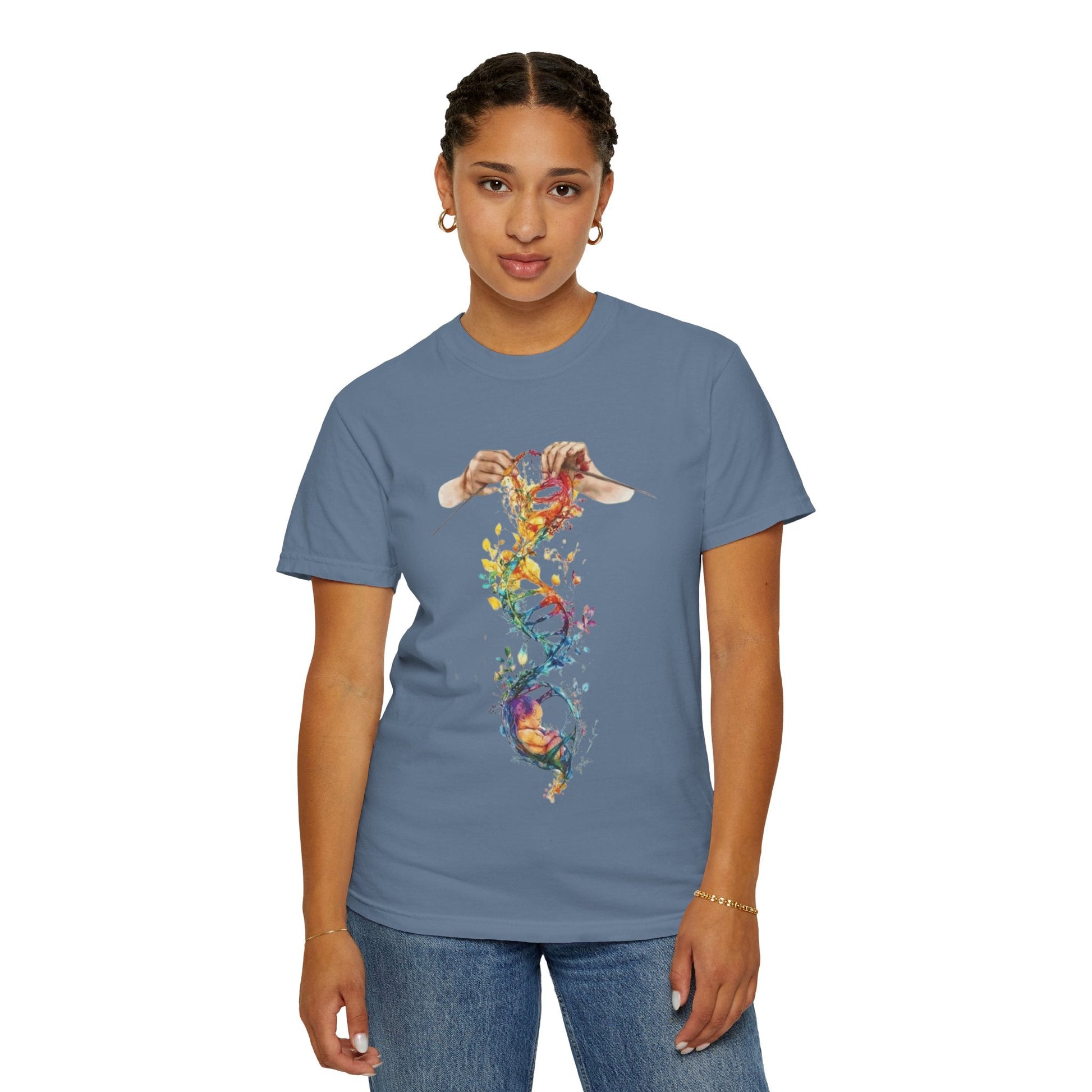 👚 Soft. Stylish. Mom - approved. Order now and gift her something she'll actually wear! Colorful DNA Art Unisex T-shirt, Science Tee, Creative Garment, Gift for Scientists, - Metamorphosis Creations