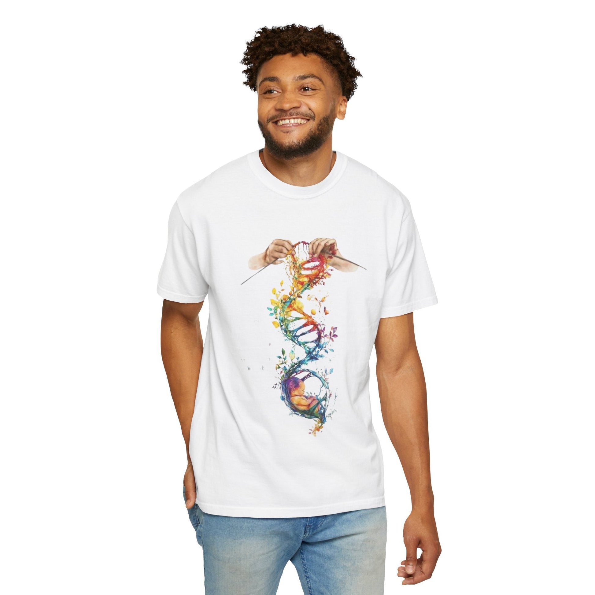 👚 Soft. Stylish. Mom - approved. Order now and gift her something she'll actually wear! Colorful DNA Art Unisex T-shirt, Science Tee, Creative Garment, Gift for Scientists, - Metamorphosis Creations