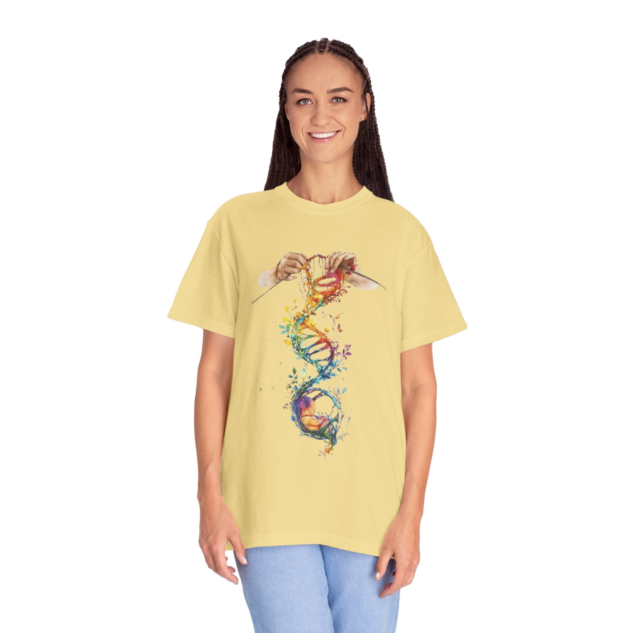 👚 Soft. Stylish. Mom - approved. Order now and gift her something she'll actually wear! Colorful DNA Art Unisex T-shirt, Science Tee, Creative Garment, Gift for Scientists, - Metamorphosis Creations