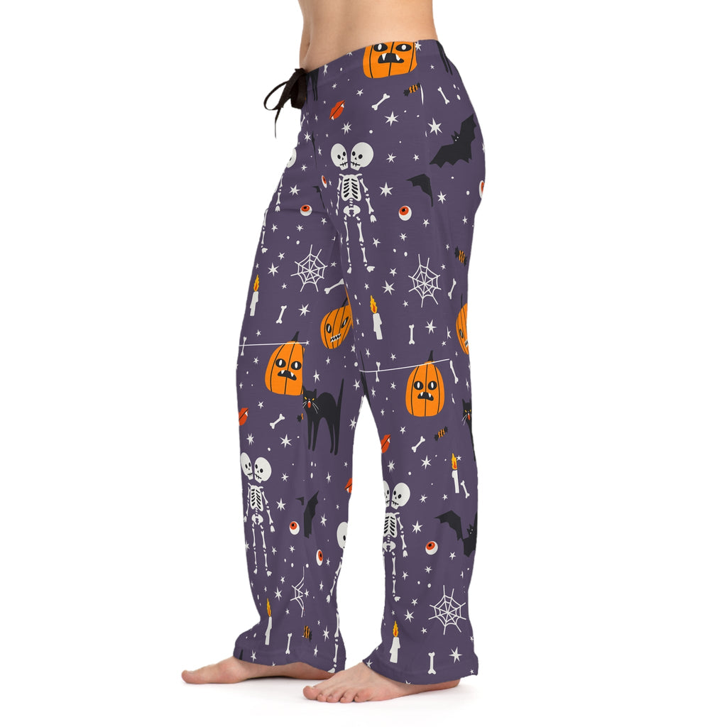 Spooky & Comfy for the Season Halloween Themed Women's Pajama Pants, Cozy Sleepwear, Spooky Skeletons, Fun Costume, Holiday Gift, Home Relaxation - Metamorphosis Creations