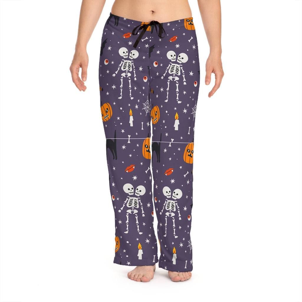 Spooky & Comfy for the Season Halloween Themed Women's Pajama Pants, Cozy Sleepwear, Spooky Skeletons, Fun Costume, Holiday Gift, Home Relaxation - Metamorphosis Creations