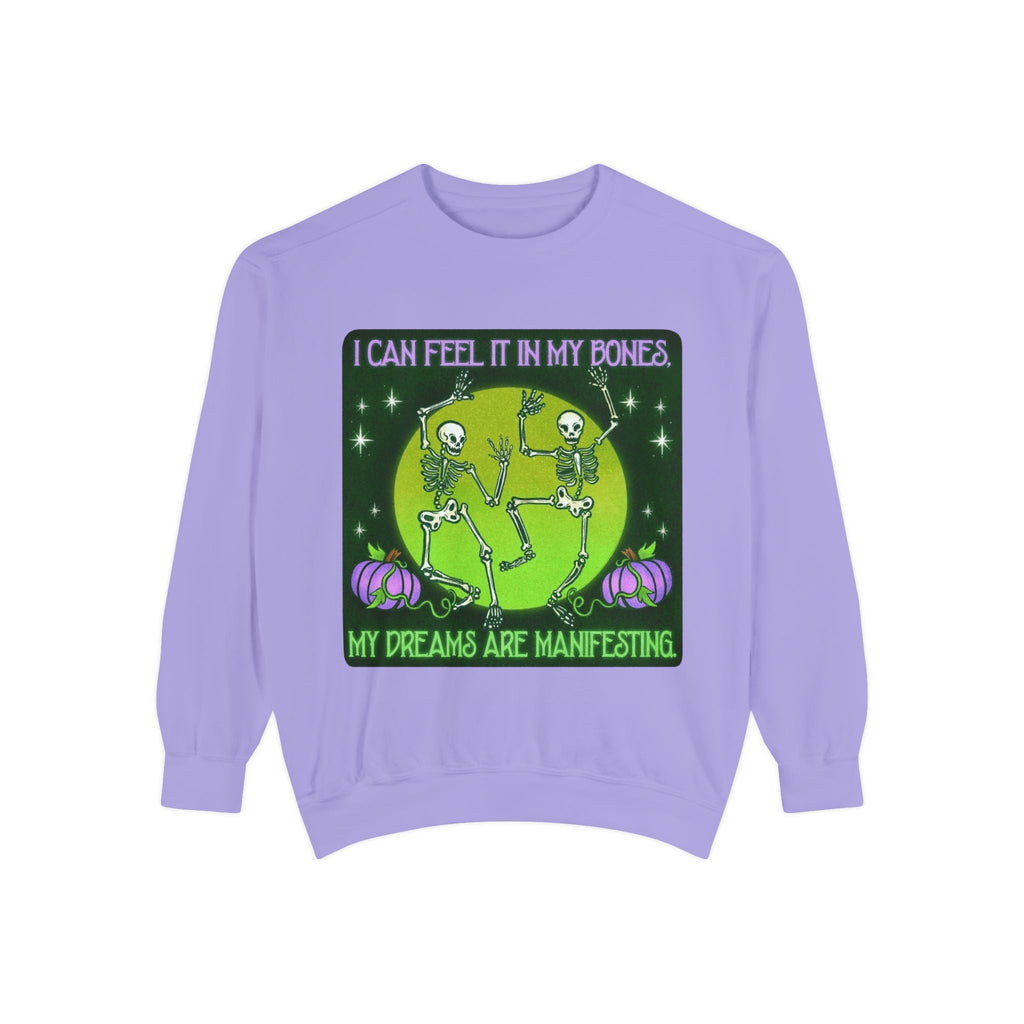 Spooky Manifesting Sweatshirt, Unisex Skeleton Pullover, Halloween Apparel, Cozy Fall Fashion, Casual Trendy Top, Unique Gift - Metamorphosis Creations