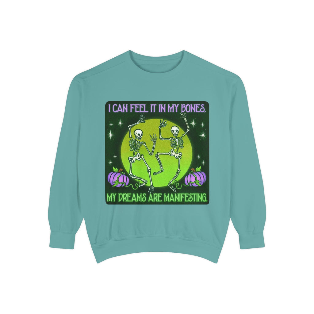 Spooky Manifesting Sweatshirt, Unisex Skeleton Pullover, Halloween Apparel, Cozy Fall Fashion, Casual Trendy Top, Unique Gift - Metamorphosis Creations