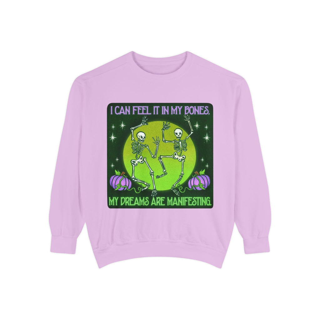 Spooky Manifesting Sweatshirt, Unisex Skeleton Pullover, Halloween Apparel, Cozy Fall Fashion, Casual Trendy Top, Unique Gift - Metamorphosis Creations
