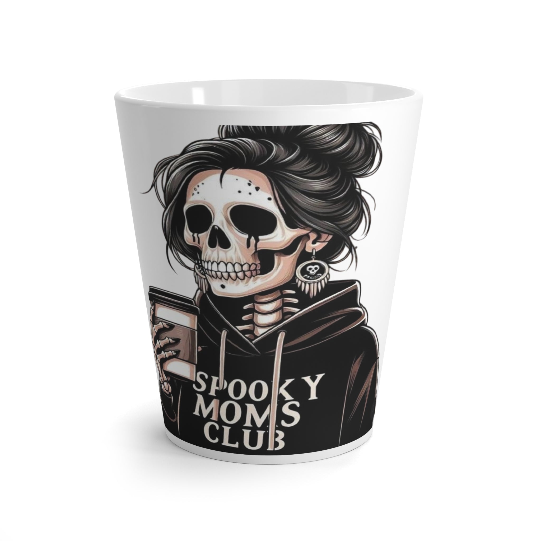 Spooky Moms Club Latte Mug | Halloween Mug | Skull Design | Gift for Moms | Coffee Lover Mug | Unique Halloween Decor - Metamorphosis Creations