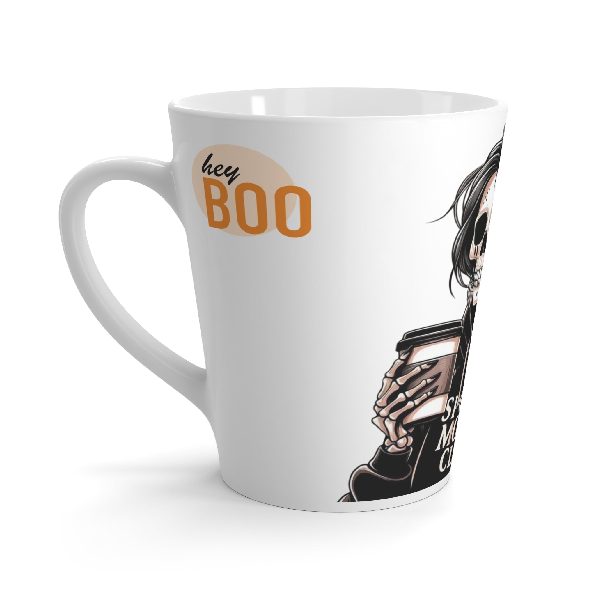 Spooky Moms Club Latte Mug | Halloween Mug | Skull Design | Gift for Moms | Coffee Lover Mug | Unique Halloween Decor - Metamorphosis Creations
