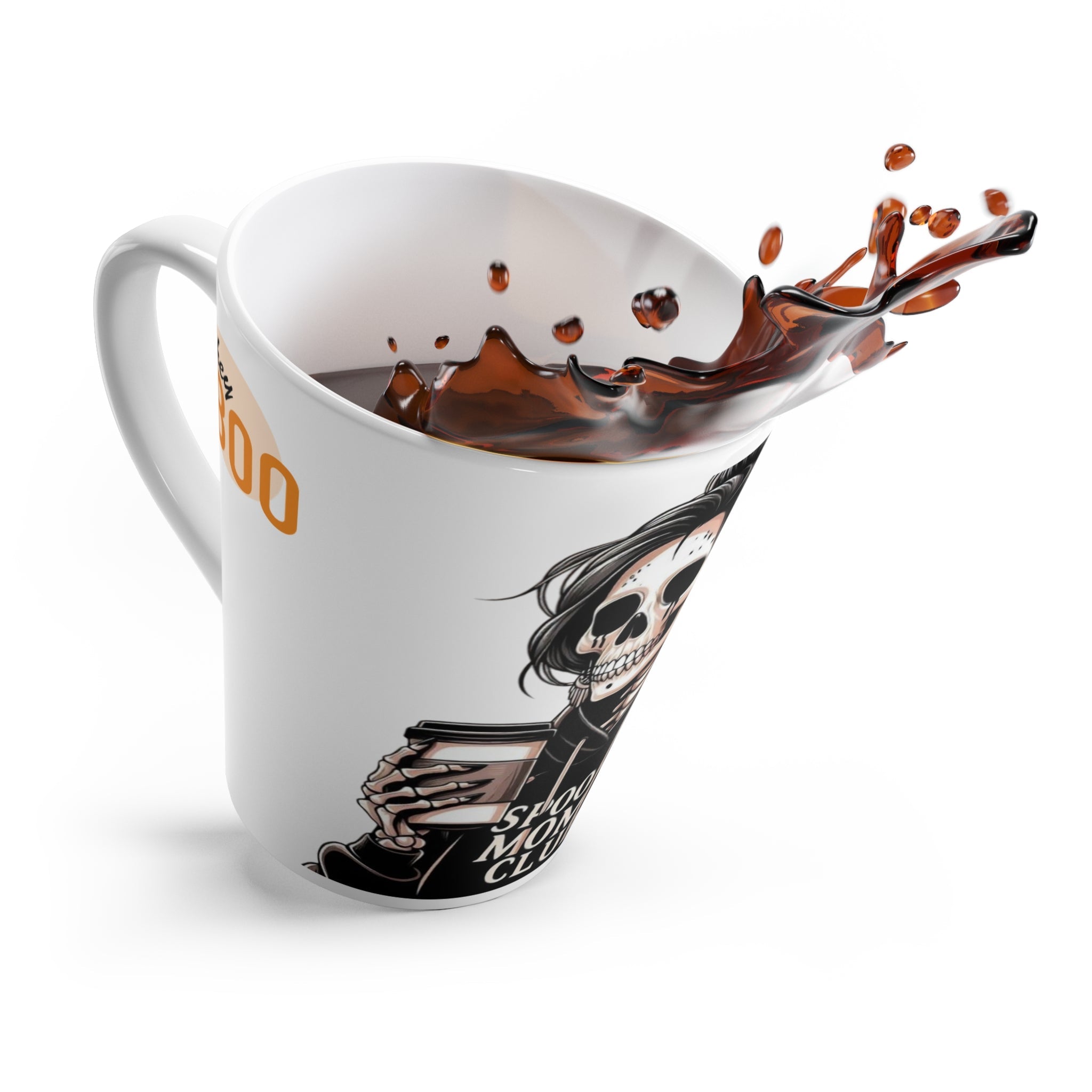 Spooky Moms Club Latte Mug | Halloween Mug | Skull Design | Gift for Moms | Coffee Lover Mug | Unique Halloween Decor - Metamorphosis Creations
